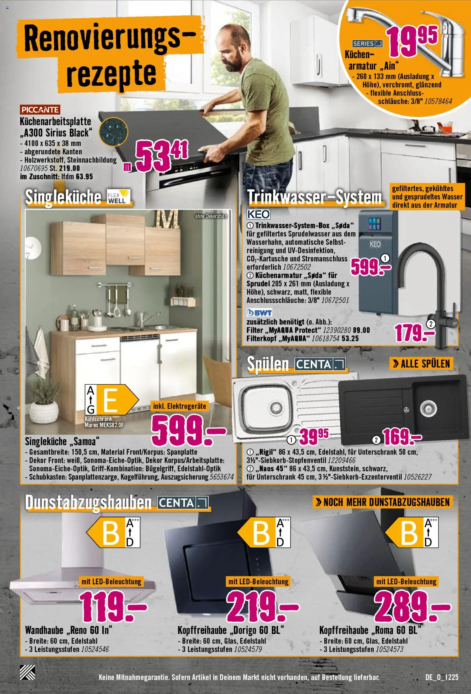 Hornbach Prospekt 	 – gültig ab 28.11.2025 | Seite: 22 | Produkte: Armatur, Unterschrank, Wasser, Kuchen