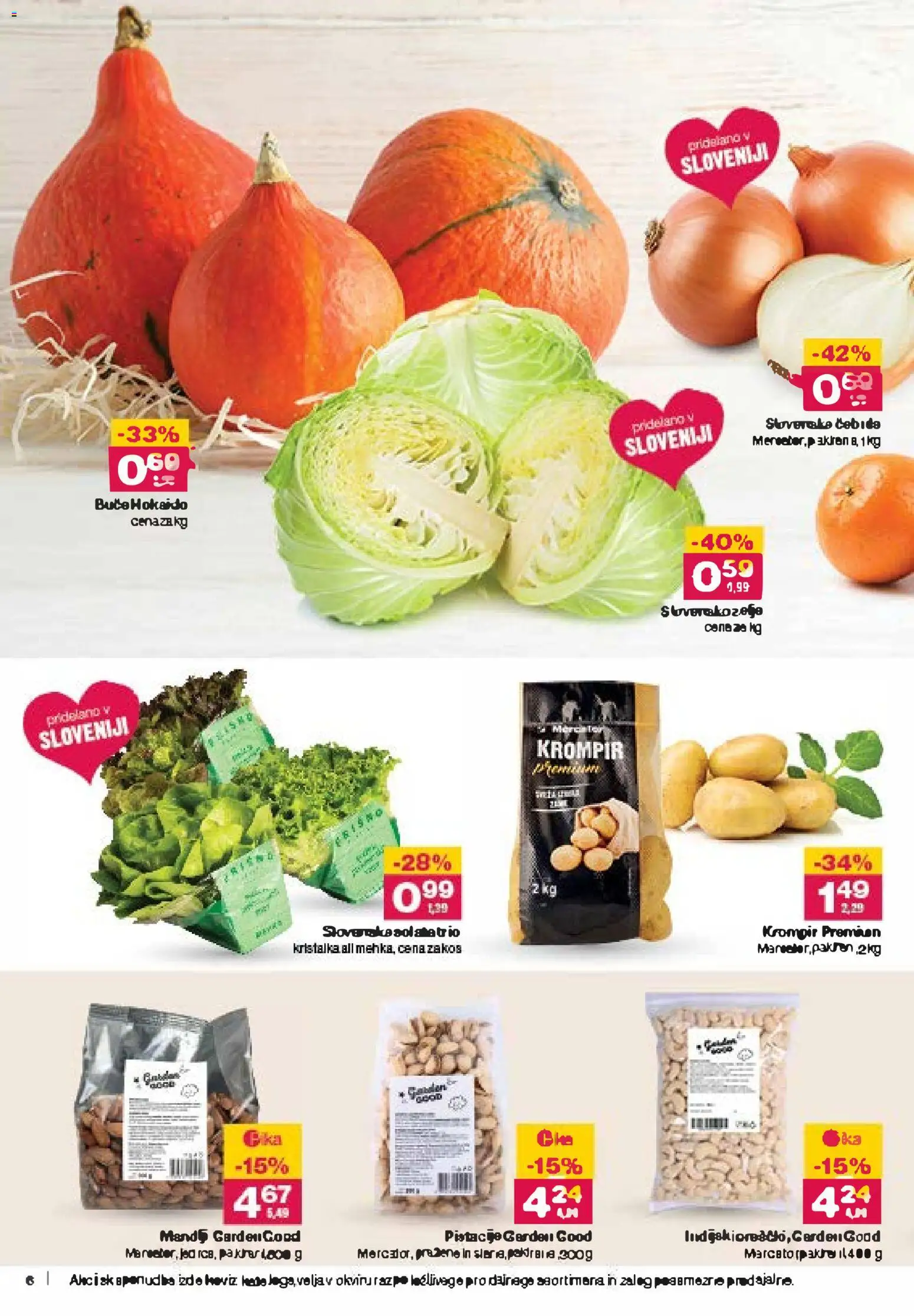 Novi Mercator katalog ponudbe – veljaven od 06.11.2025 | Stran: 6 | Izdelki: Pistacije, Solata, Krompir, Zelje
