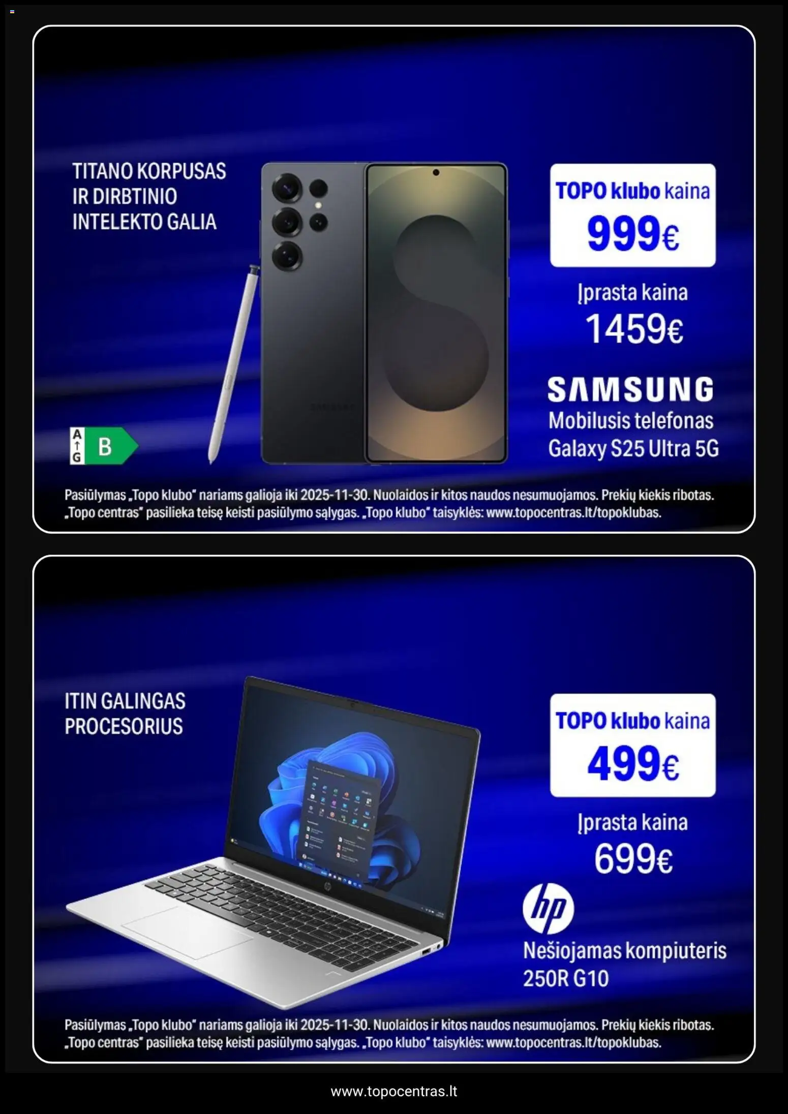 TOPOcentras akcijos nuo 13.11.2025 | Puslapis: 2 | Prekių: Nešiojamas kompiuteris, Telefonas, Kompiuteris
