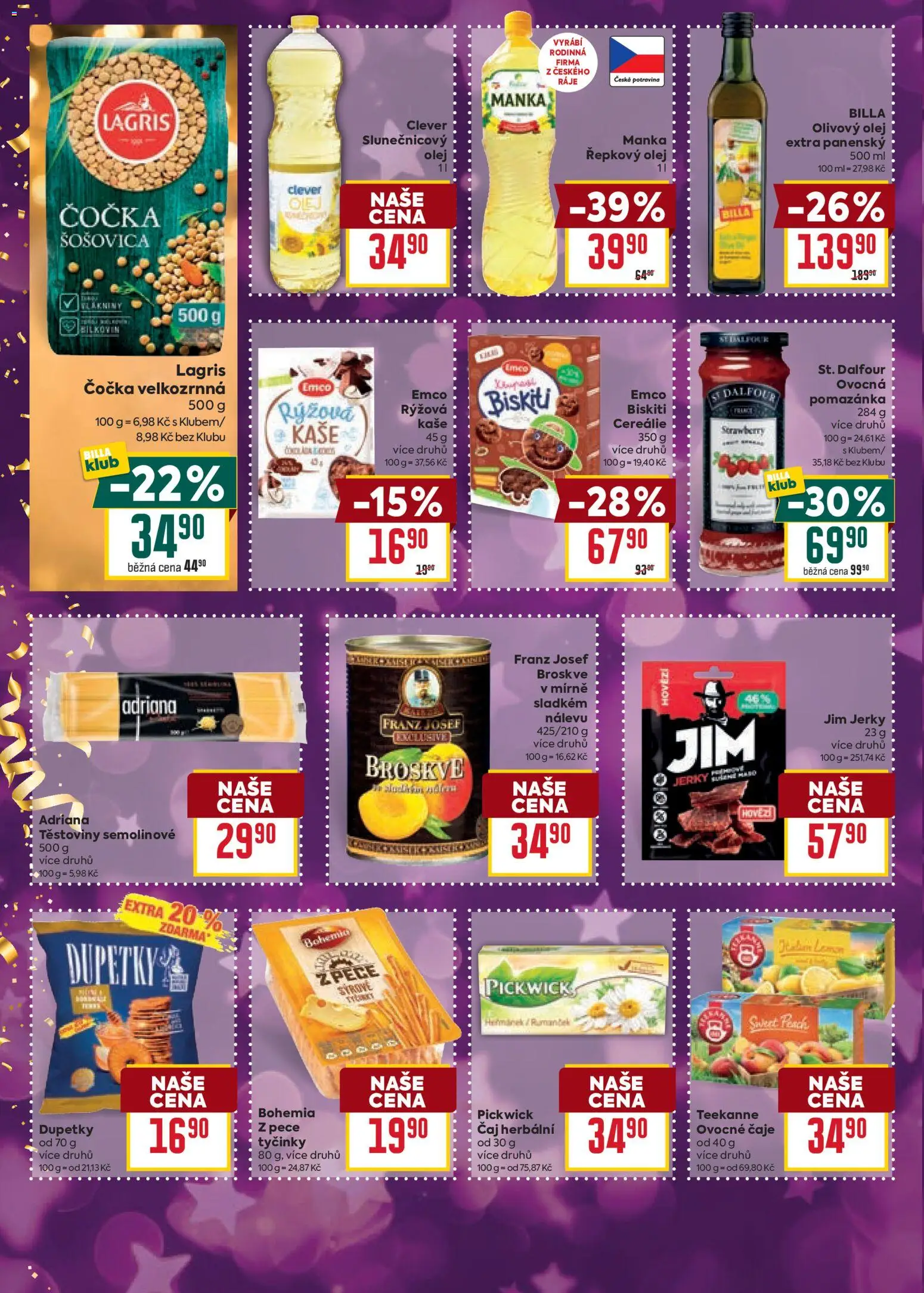Billa Velký leták od 27.12.2025 | Strana: 18 | Produkty: Těstoviny, Dupetky, Kaše, Clever