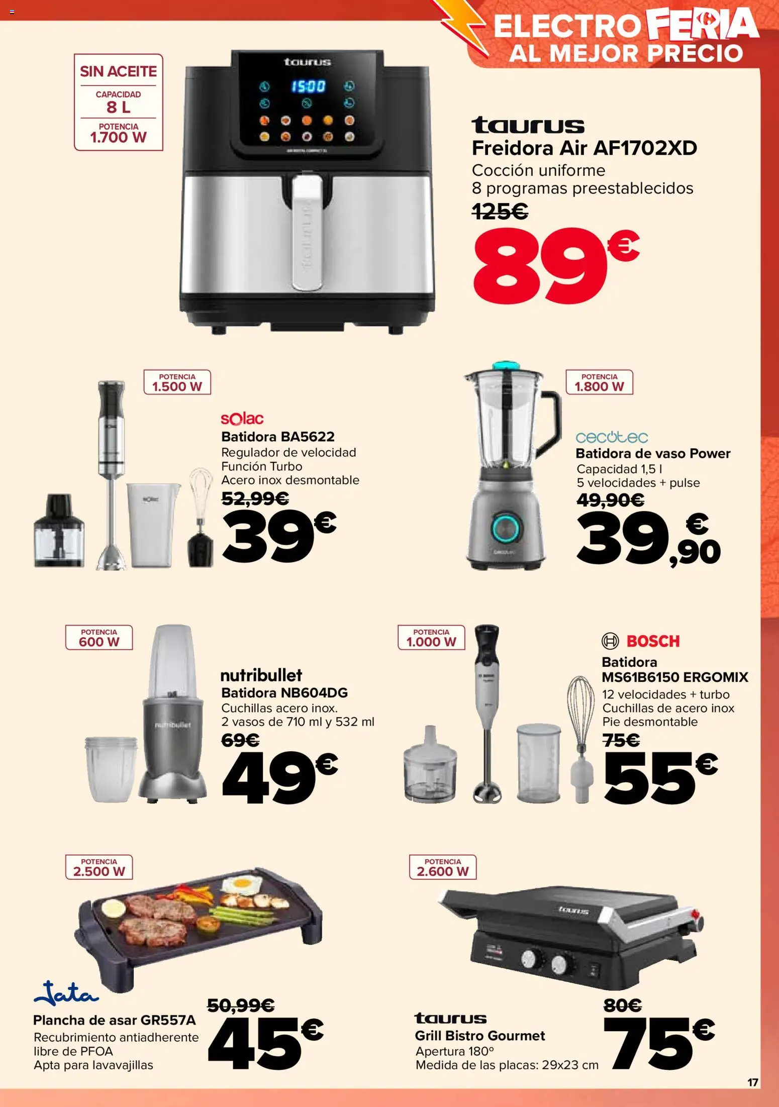 Carrefour folleto │ válido desde el 28.10.2025 | Página: 17 | Productos: Vasos, Lavavajillas, Batidora, Freidora