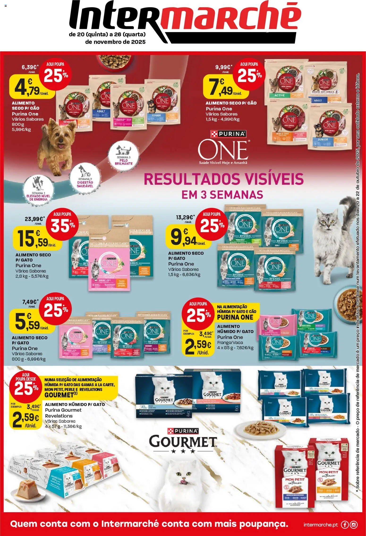 Intermarché Folheto Mini │ válido de 20.11.2025 | Página: 1 | Produtos: Purina one, Bicicleta, Base, Cereais