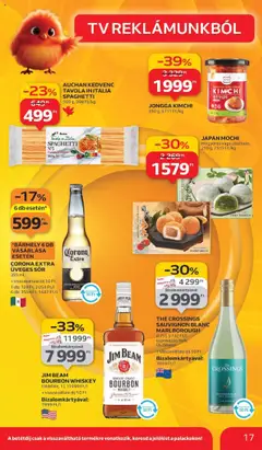 Auchan akciós ujság - amely érvényes a következő dátumtól: 11.09.2025 | Oldal: 17 | Termékek: Whiskey, Bourbon, TV, Tea