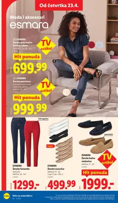 ESMARA Ženska polo majica kratkih rukava, Ženska polo majica kratkih rukava. Veličine: S - XL (36 - 50)* - pregled Lidl kataloga - važi od 23.04.2026 | Strana: 74 | Proizvode: Farmerke, Ženske pantalone, Majica kratkih rukava, Mokasine