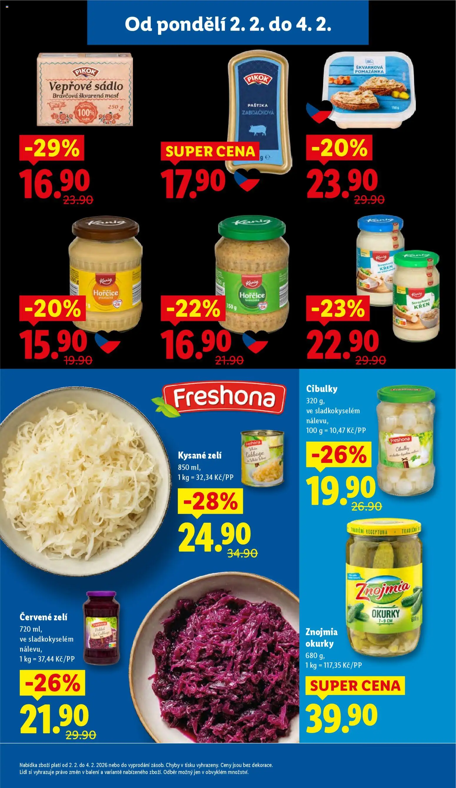 Lidl leták od 02.02.2026 | Strana: 17 | Produkty: Zelí, Okurky Znojmia, Paštika, Kysané zelí