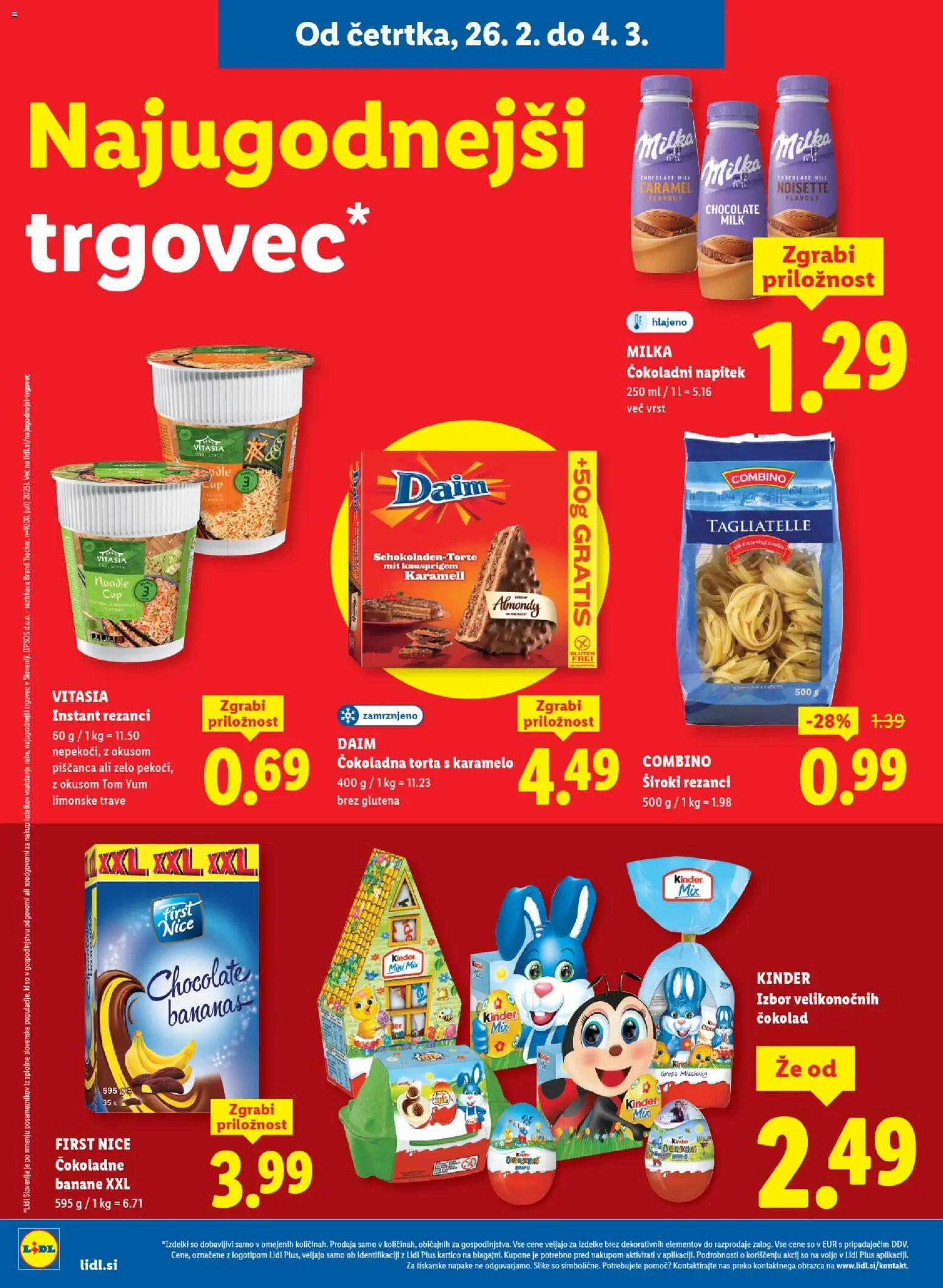 Novi Lidl katalog ponudbe – veljaven od 26.02.2026 | Stran: 8 | Izdelki: Rezanci, Torta, Banane