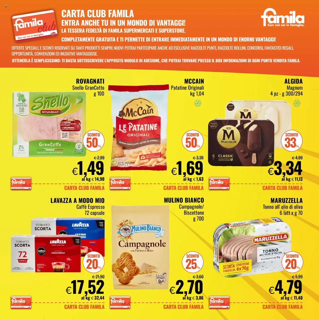 Volantino Famila del 11.08.2025 | Pagina: 3 | Prodotti: Crema, Riso, Olio, Tonno