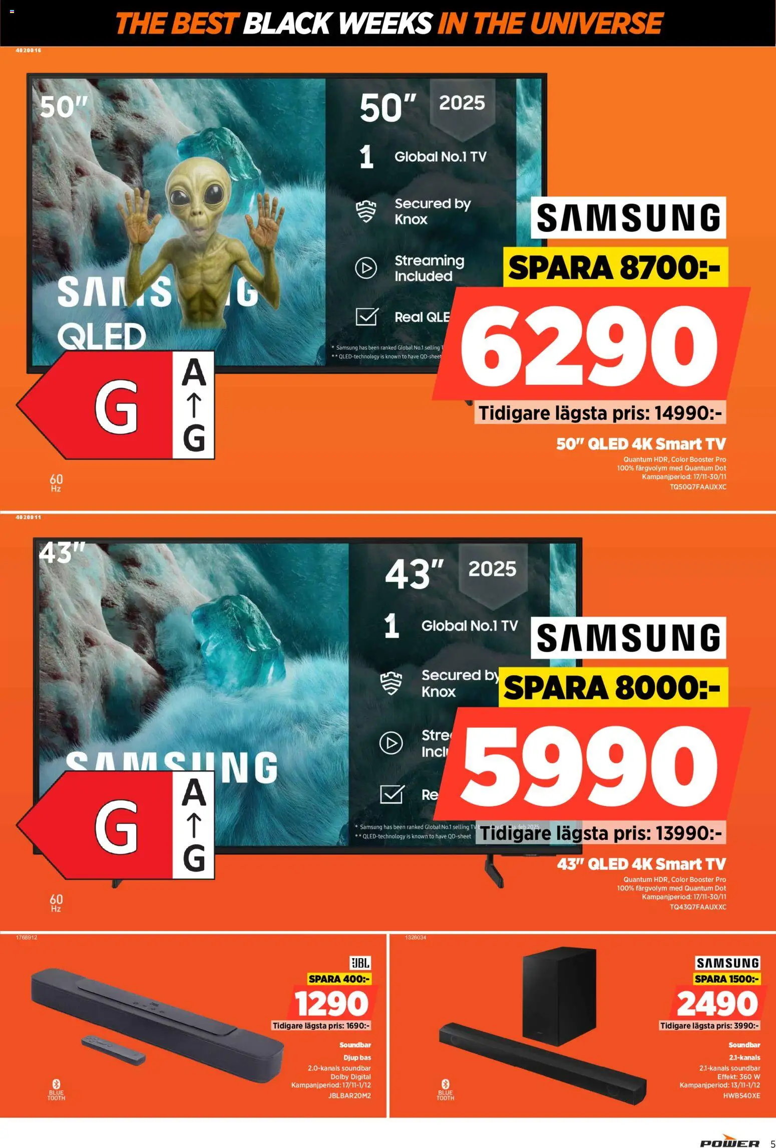 Power reklamblad aktuell från 24.11.2025 | Sida: 5 | Produkter: Smart tv, Tv