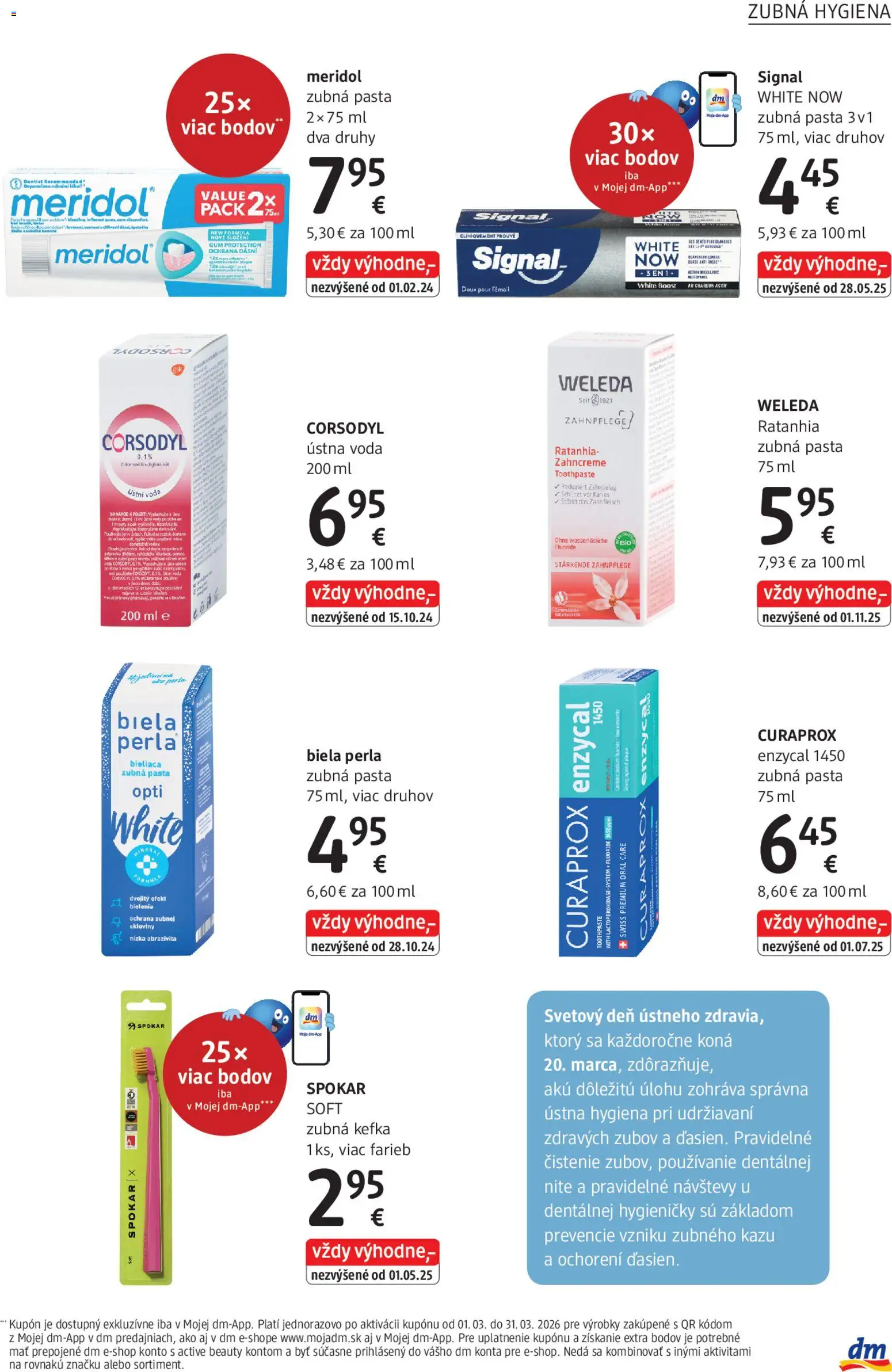 Nové dm drogerie akcie – leták je platný od 01.03.2026 | Strana: 17 | Produkty: Zubná kefka, Aku, Weleda, Ústna voda