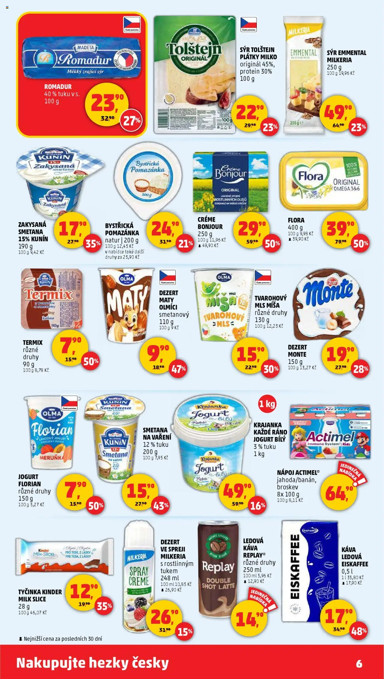 Penny Market leták - Čtvrtečník od 02.10.2025 | Strana: 6 | Produkty: Sýr, Zrající sýr, Omega, Eiskaffee