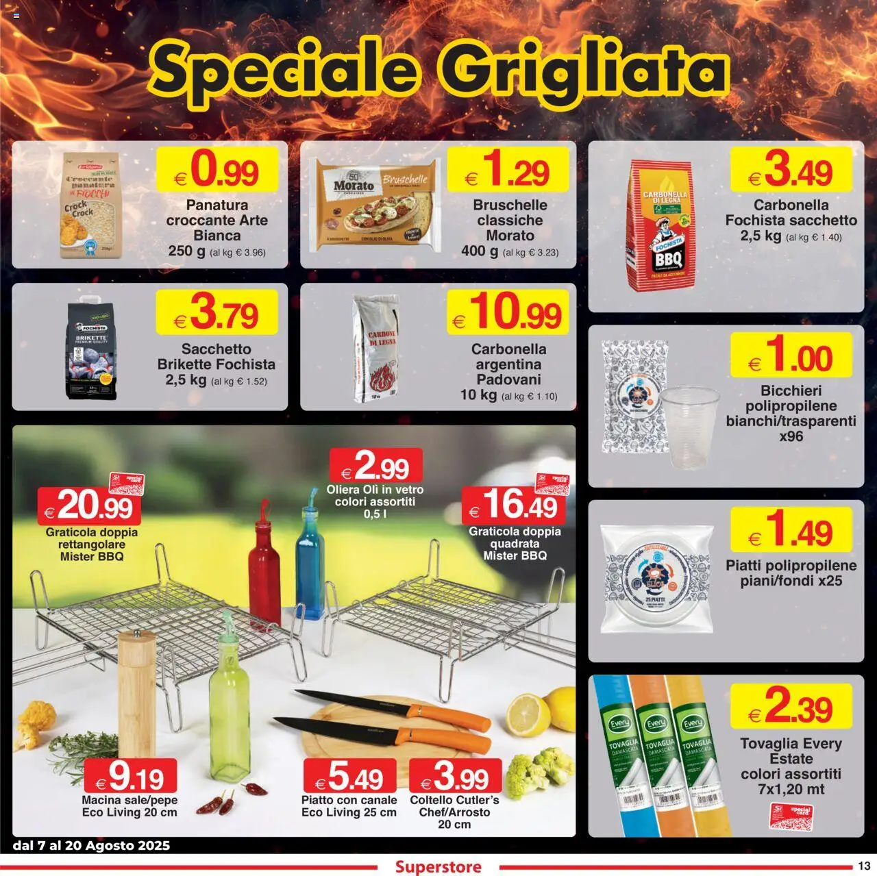 Volantino Sì con Te del 07.08.2025 | Pagina: 13 | Prodotti: Fiocchi, Olio, Macina, Tovaglia