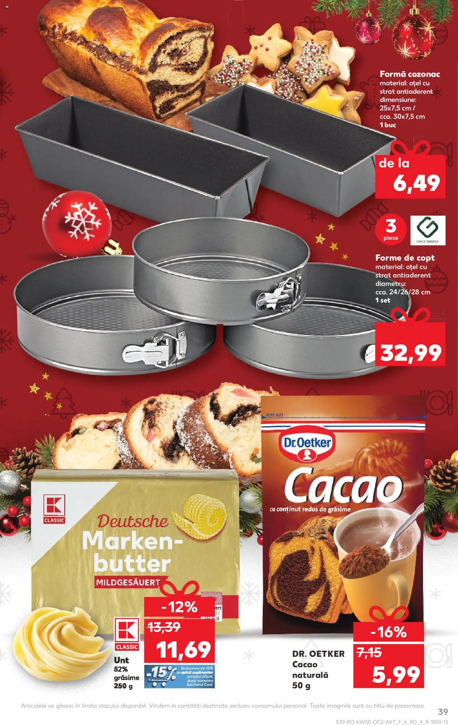 Noul catalog Kaufland – valabil de la 10.12.2025 | Pagină: 39 | Produse: Unt, Cacao