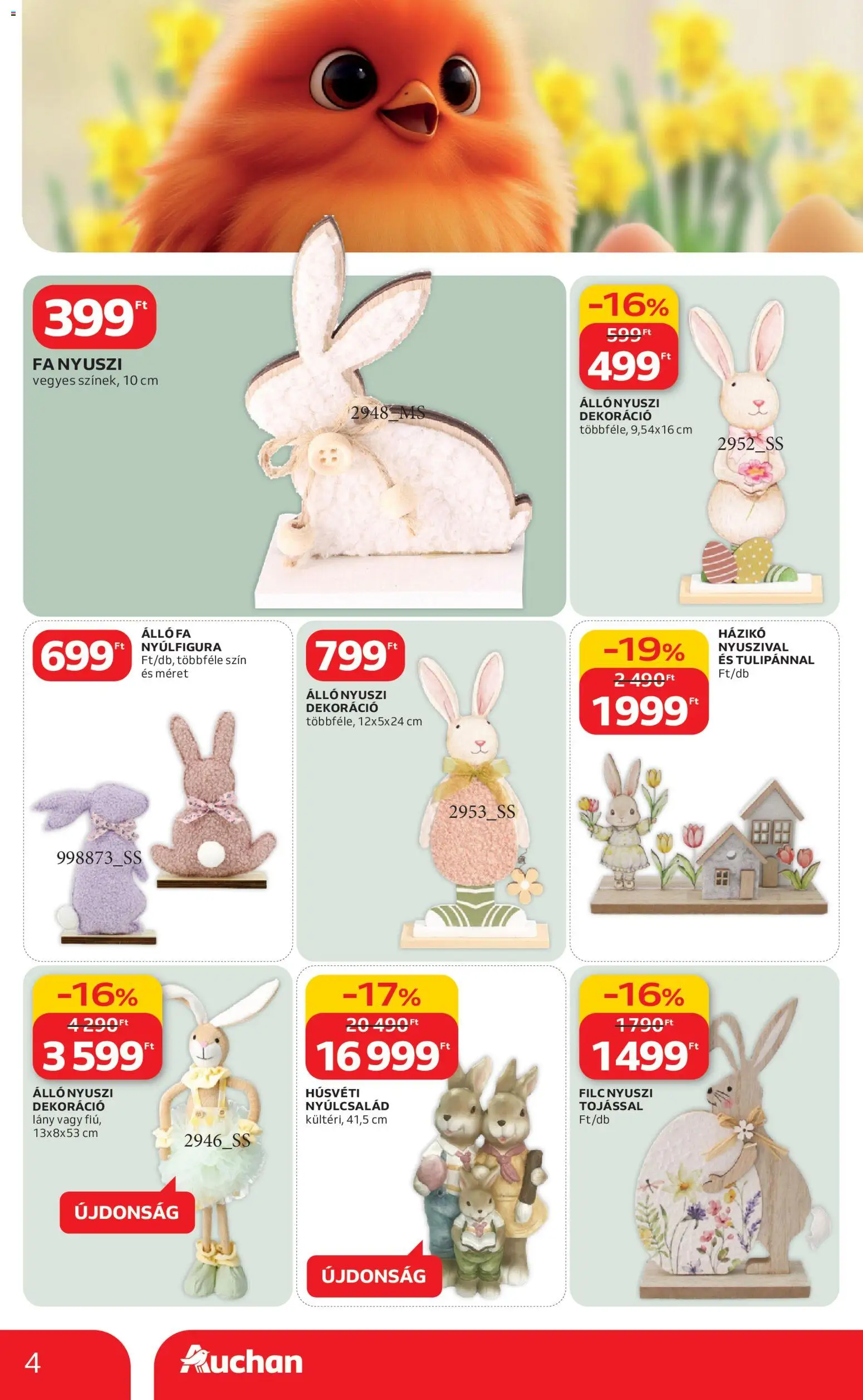 Auchan akciós ujság - amely érvényes a következő dátumtól: 19.02.2026 | Oldal: 4 | Termékek: Dekoráció