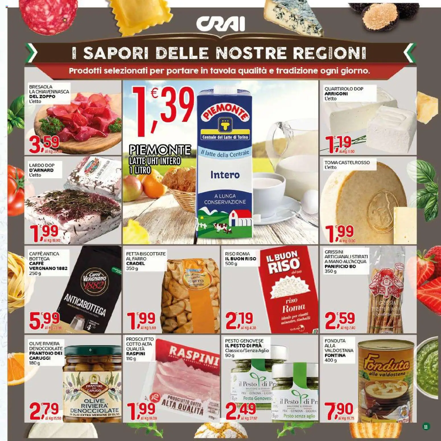 Volantino CRAI del 19.02.2026 | Pagina: 11 | Prodotti: Latte, Aglio, Grissini, Farro
