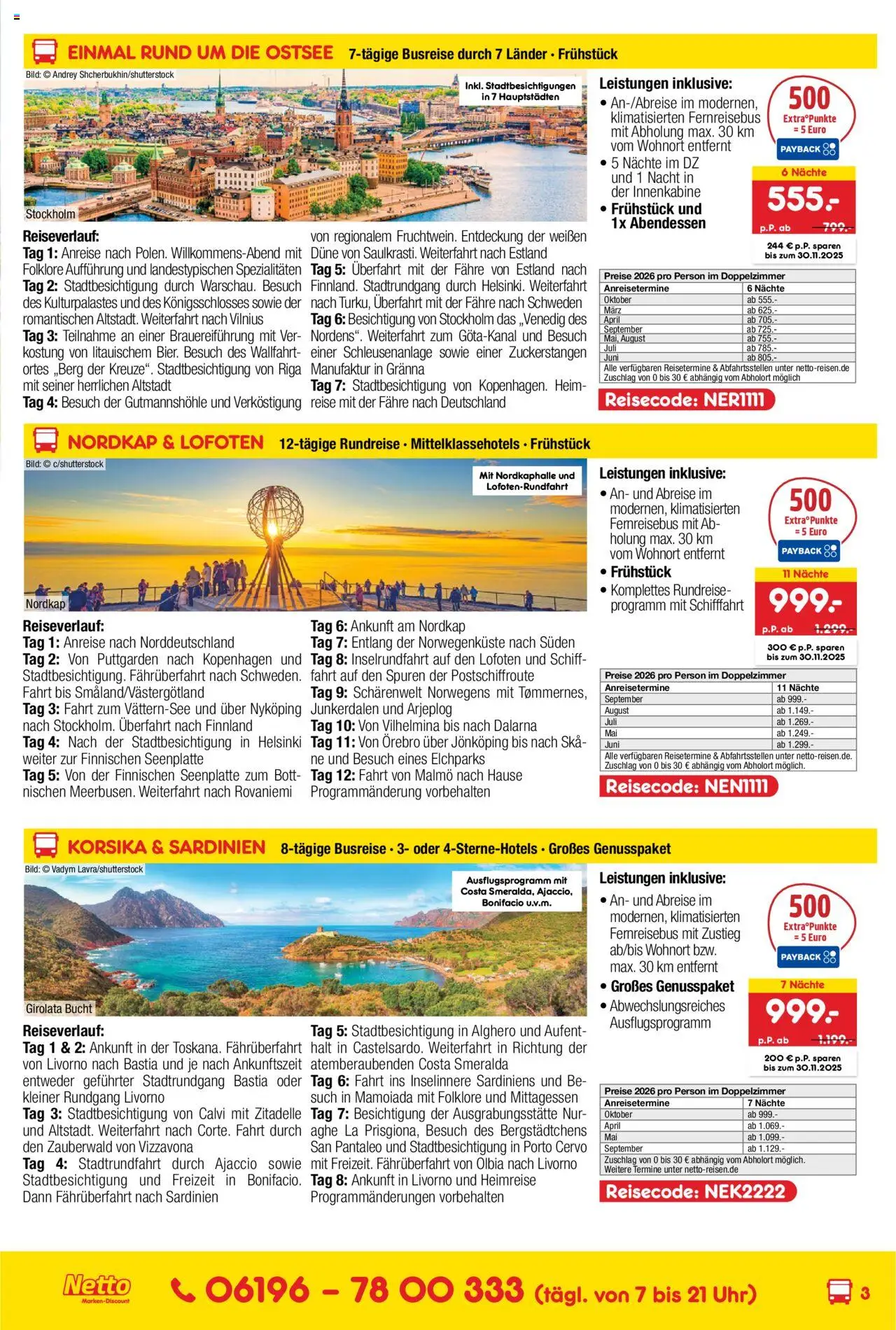 Netto Reisen Reise-Sonderangebote – gültig ab 09.10.2025 | Seite: 3 | Produkte: Uhr