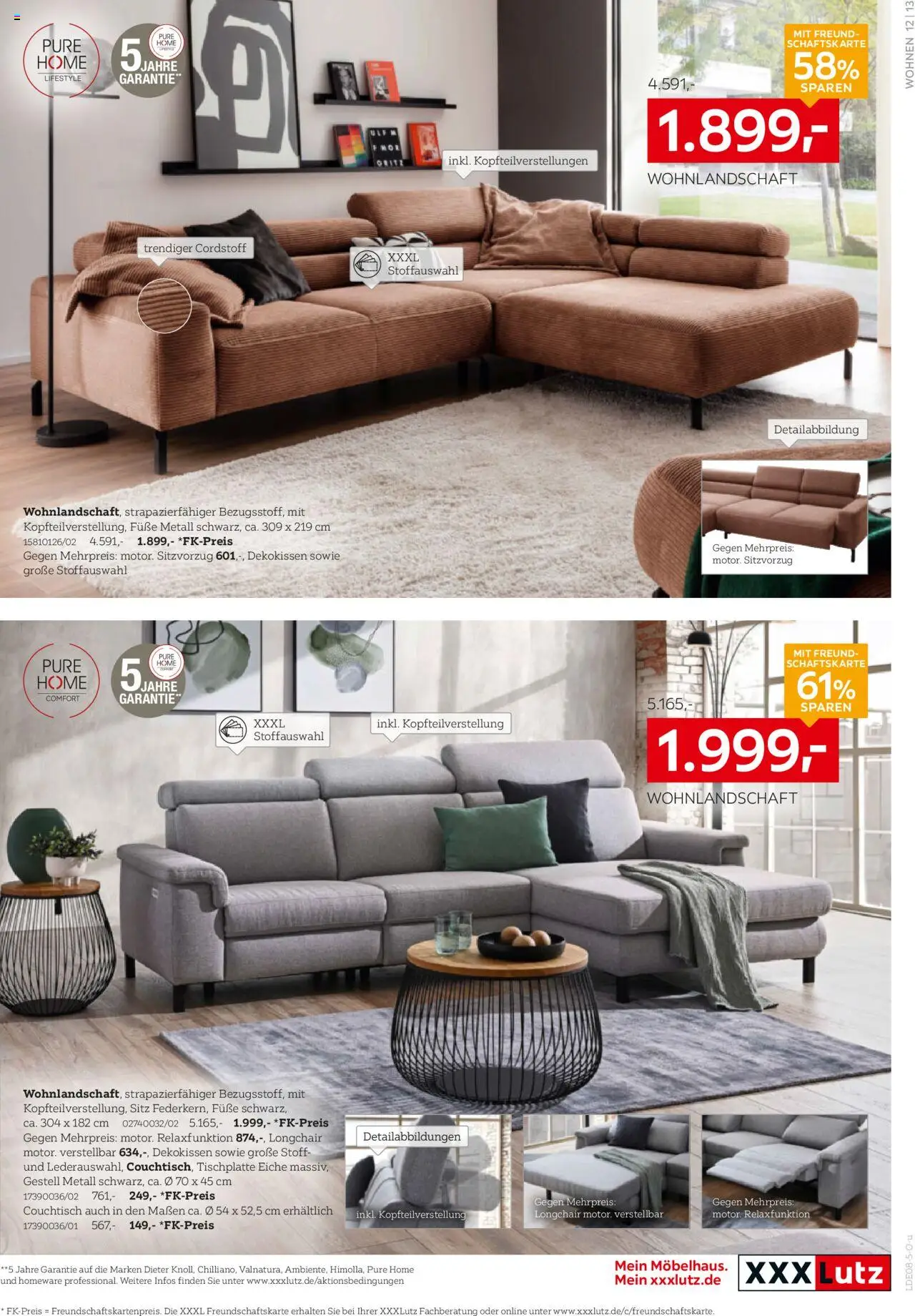 XXXL Lutz Wohntrends zum Bestpreis - gültig ab dem 04.08.2025 | Seite: 13 | Produkte: Wohnlandschaft, Couchtisch