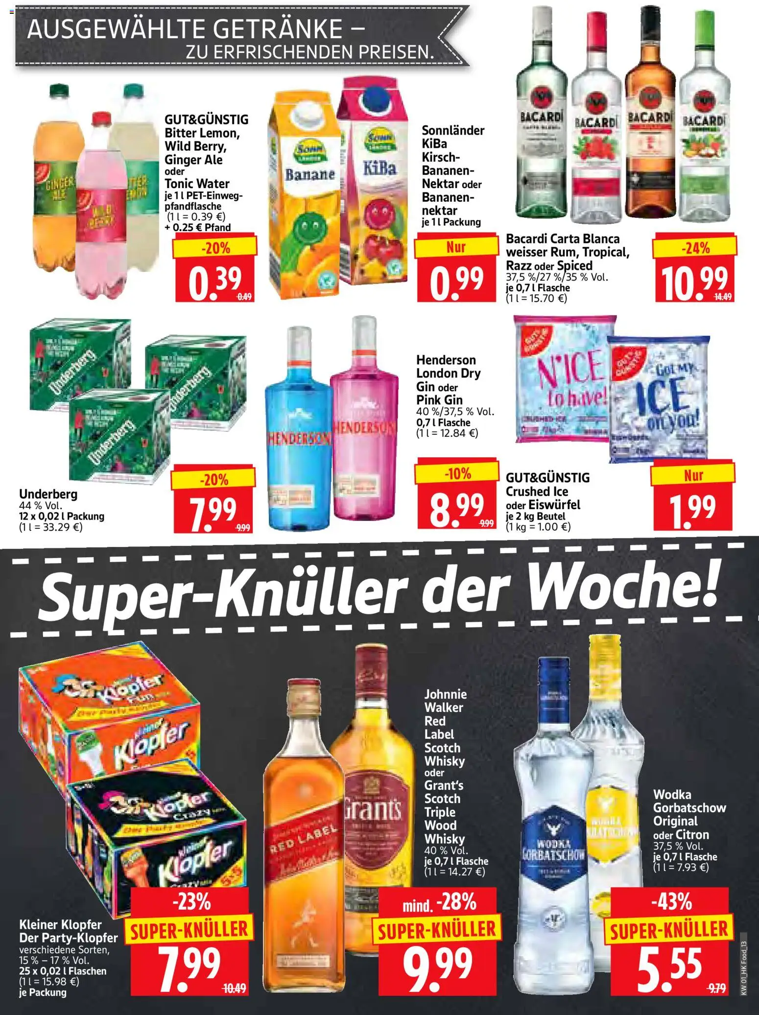 HERKULES Prospekt 	 – gültig ab 29.12.2025 | Seite: 13 | Produkte: Whisky, Bananen, Wodka, Johnnie walker