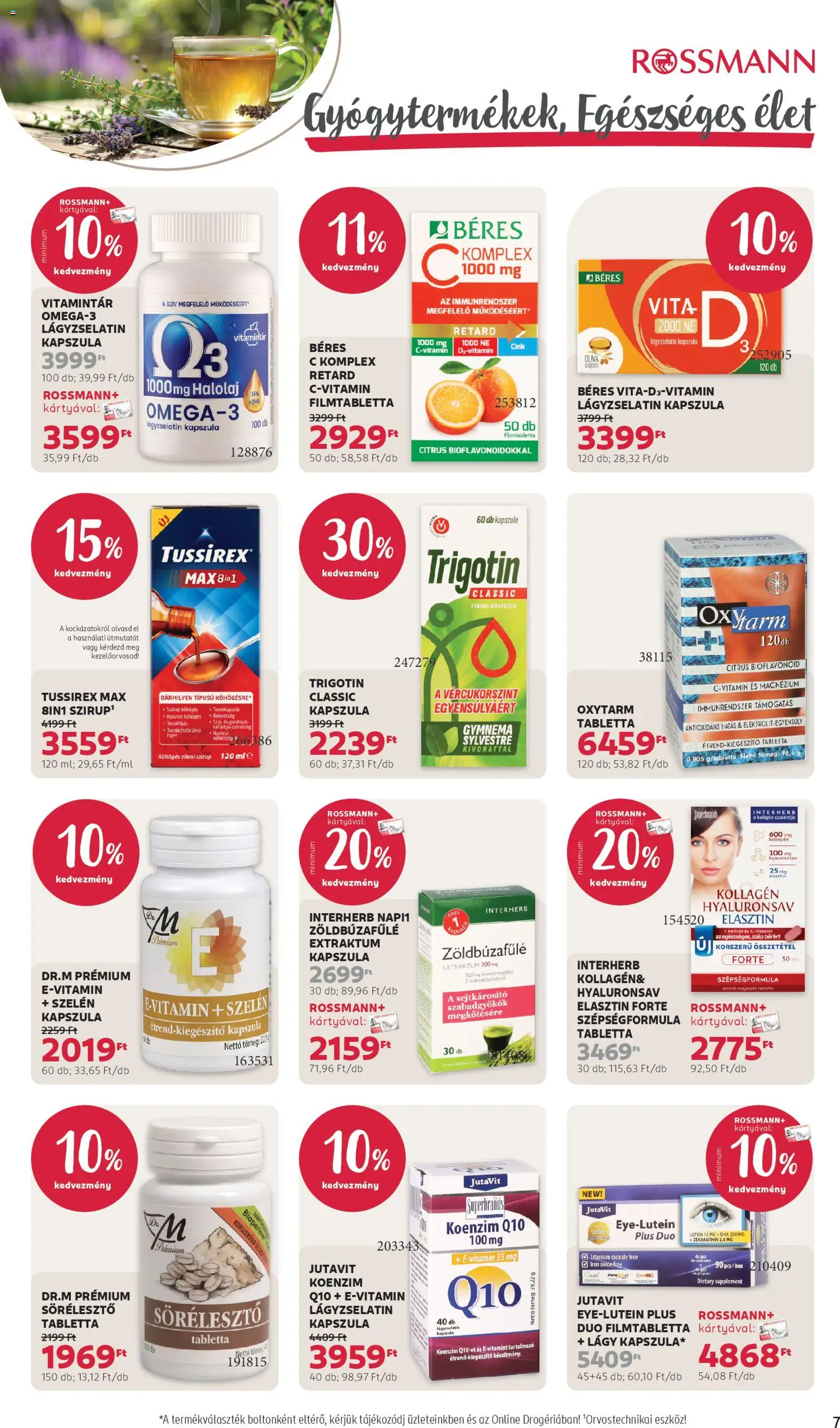 Rossmann akciós ujság - amely érvényes a következő dátumtól: 13.04.2026 | Oldal: 7 | Termékek: Tablet, Vitamin d, Kollagén, Vitamin c