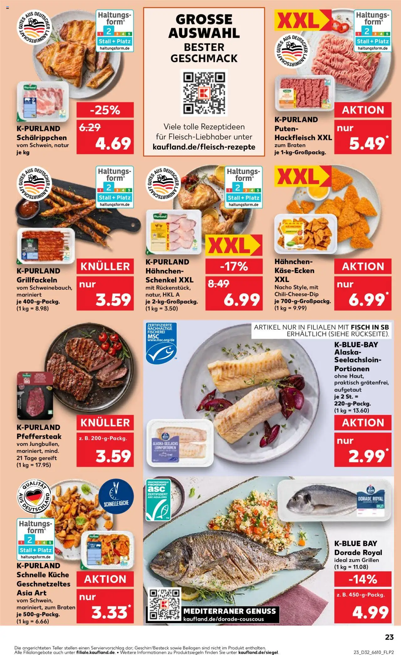Kaufland prospekt Köln	 - gültig ab dem 07.08.2025 | Seite: 23 | Produkte: Küche, Fisch, Steak, Hackfleisch