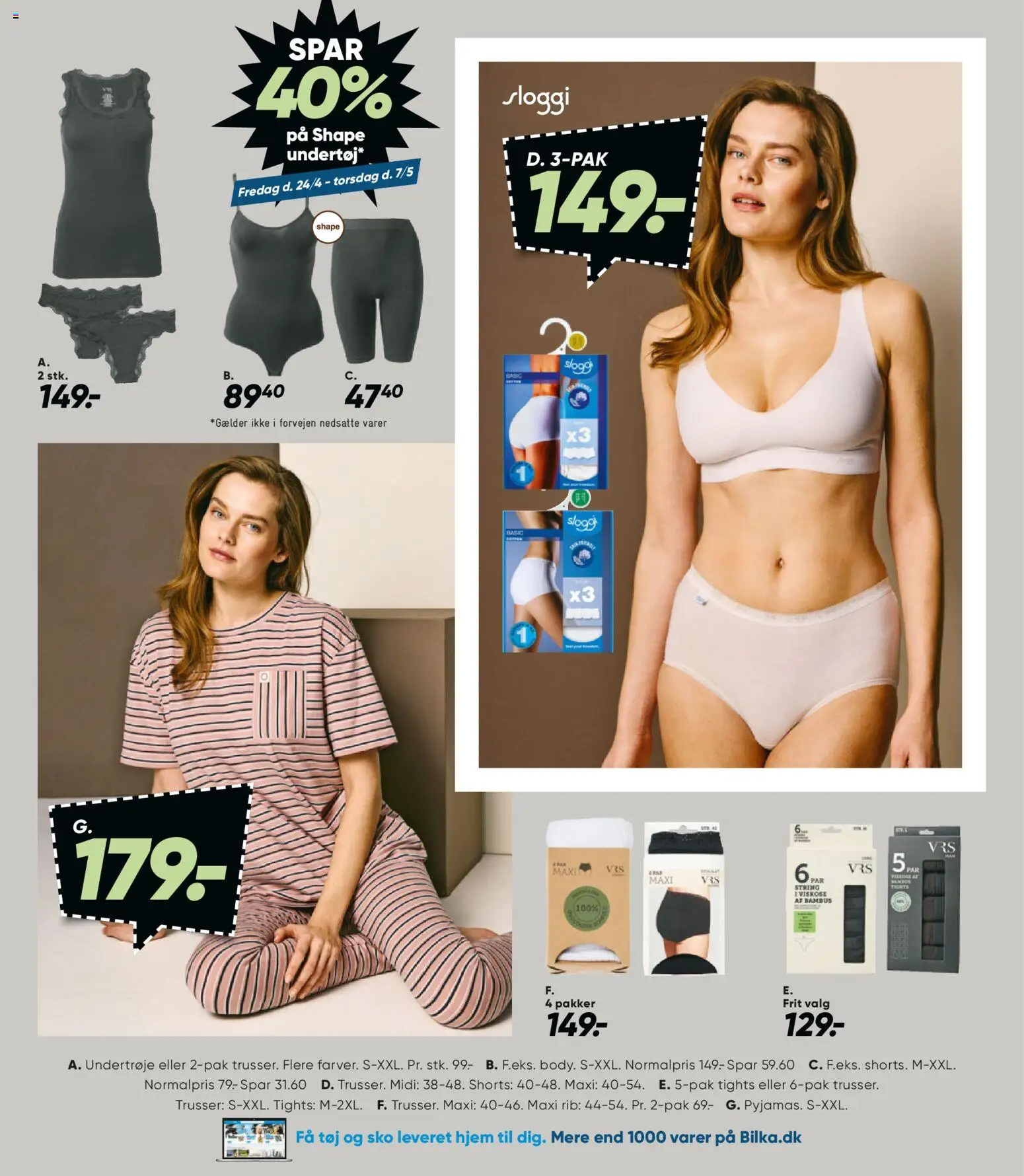 Bilka tilbudsavis – gyldig fra 24.04.2026 | Side: 37 | Produkter: Shorts, Trusser, Sko, Tøj