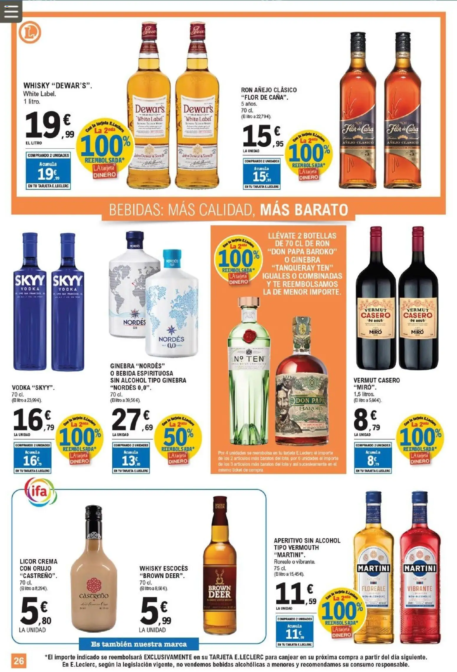 E.Leclerc folleto │ válido desde el 11.03.2026 | Página: 26 | Productos: Licor, Ginebra, Crema, Té