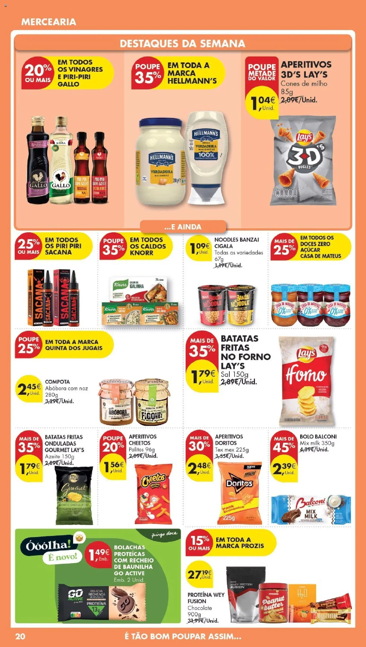 Pingo Doce Poupe Esta Semana Madeira │ válido de 07.04.2026 | Página: 20 | Produtos: Azeite, Maionese, Milho, Proteina