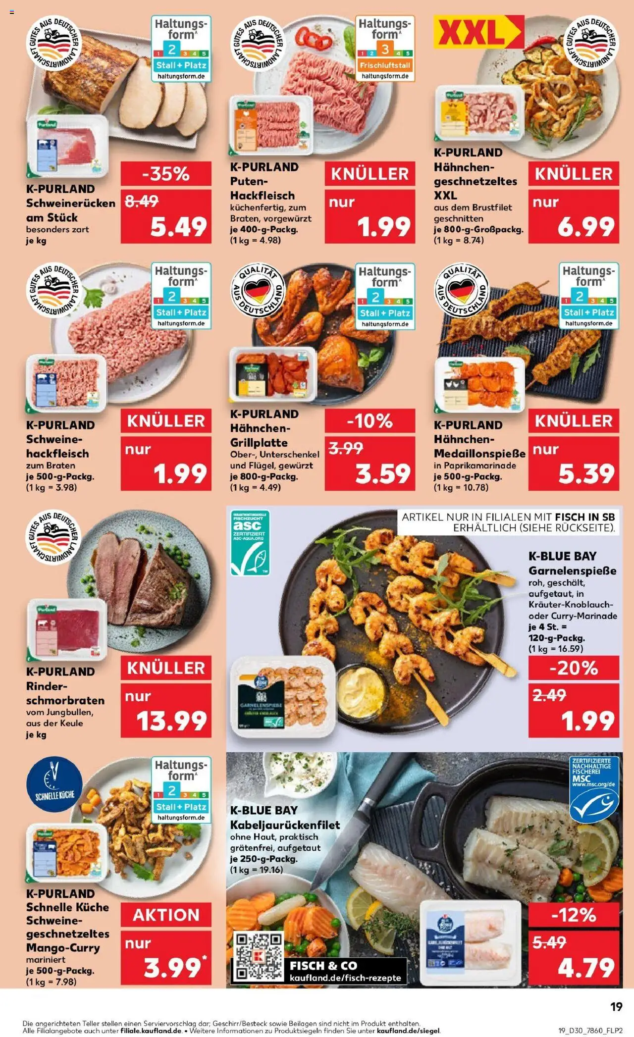 Kaufland prospekt Konstanz	 - gültig ab dem 24.07.2025 | Seite: 19 | Produkte: Küche, Fisch, Schweinerucken, Hackfleisch