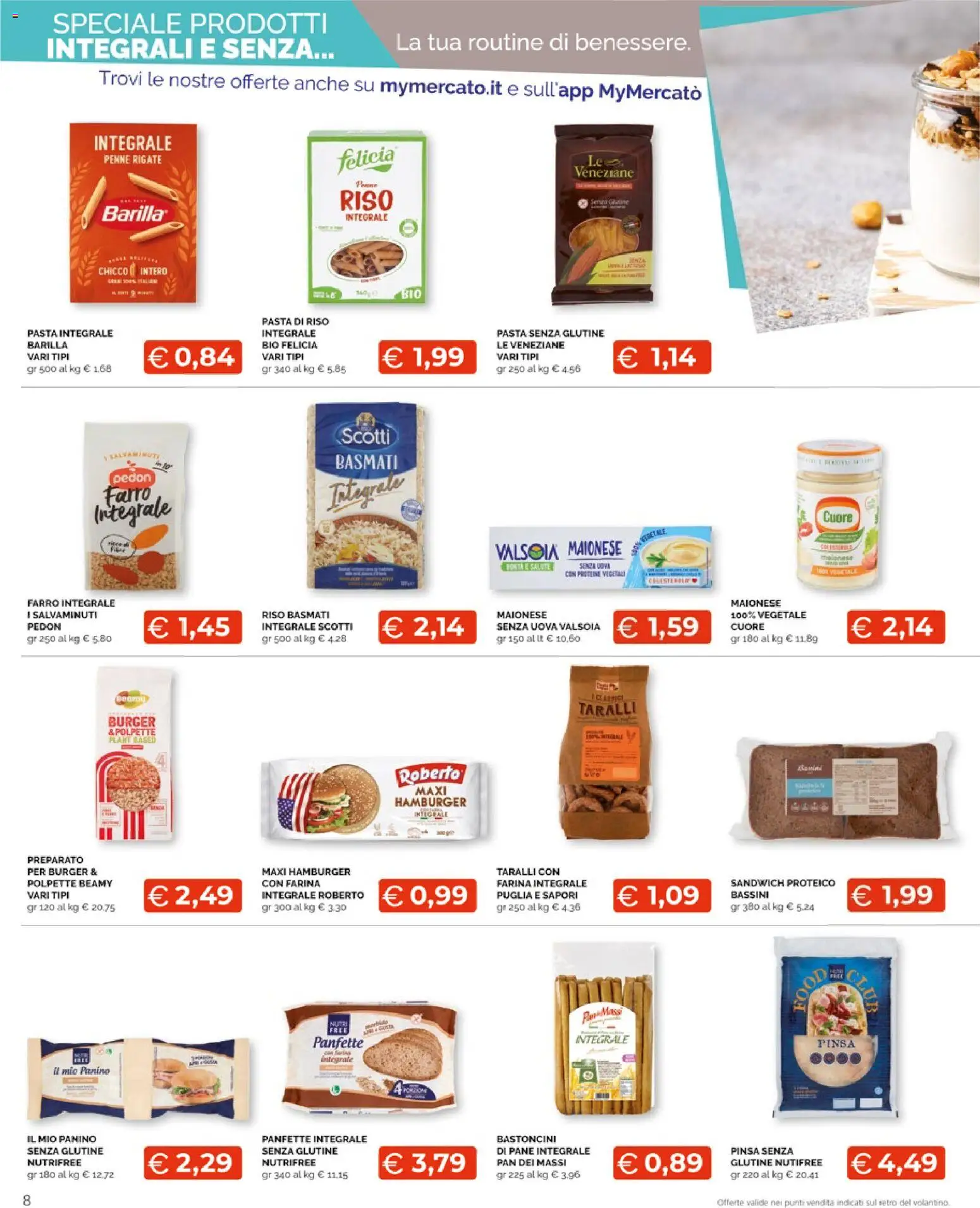 Volantino Mercatò del 20.11.2025 | Pagina: 8 | Prodotti: Riso, Pasta, Polpette, Farro