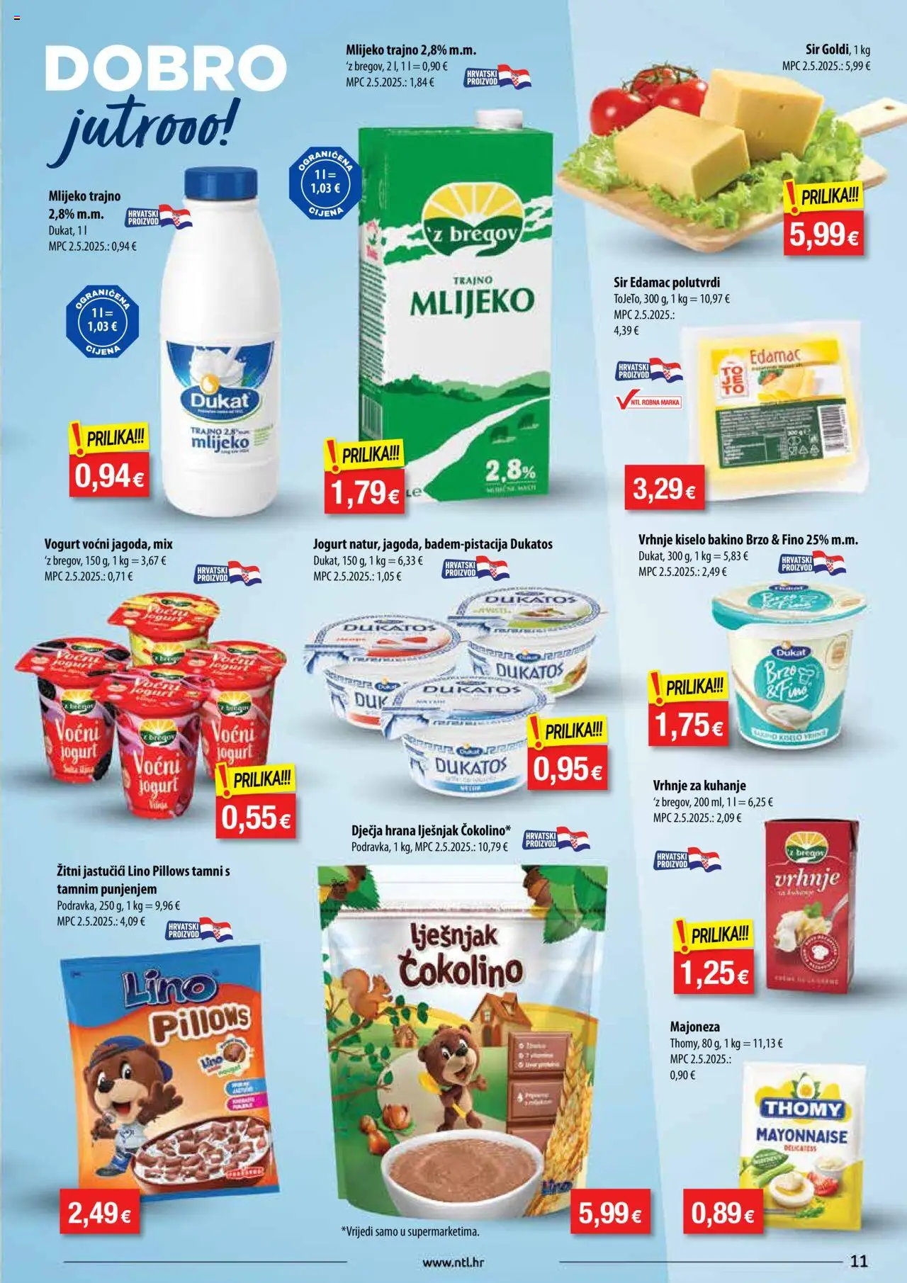 NTL katalog | vrijedi od 13.08.2025 | Stranica: 11 | Proizvodi: Lino Pillows, Vrhnje za kuhanje, Jogurt, Dječja hrana