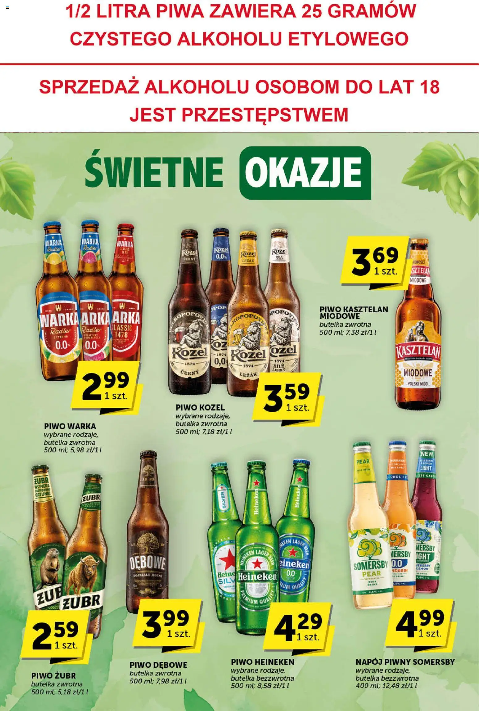 Euro Sklep Gazetka - Katalog od 13.11.2025 | Strona: 28 | Produkty: Miód, Leżak, Somersby, Piwo kozel