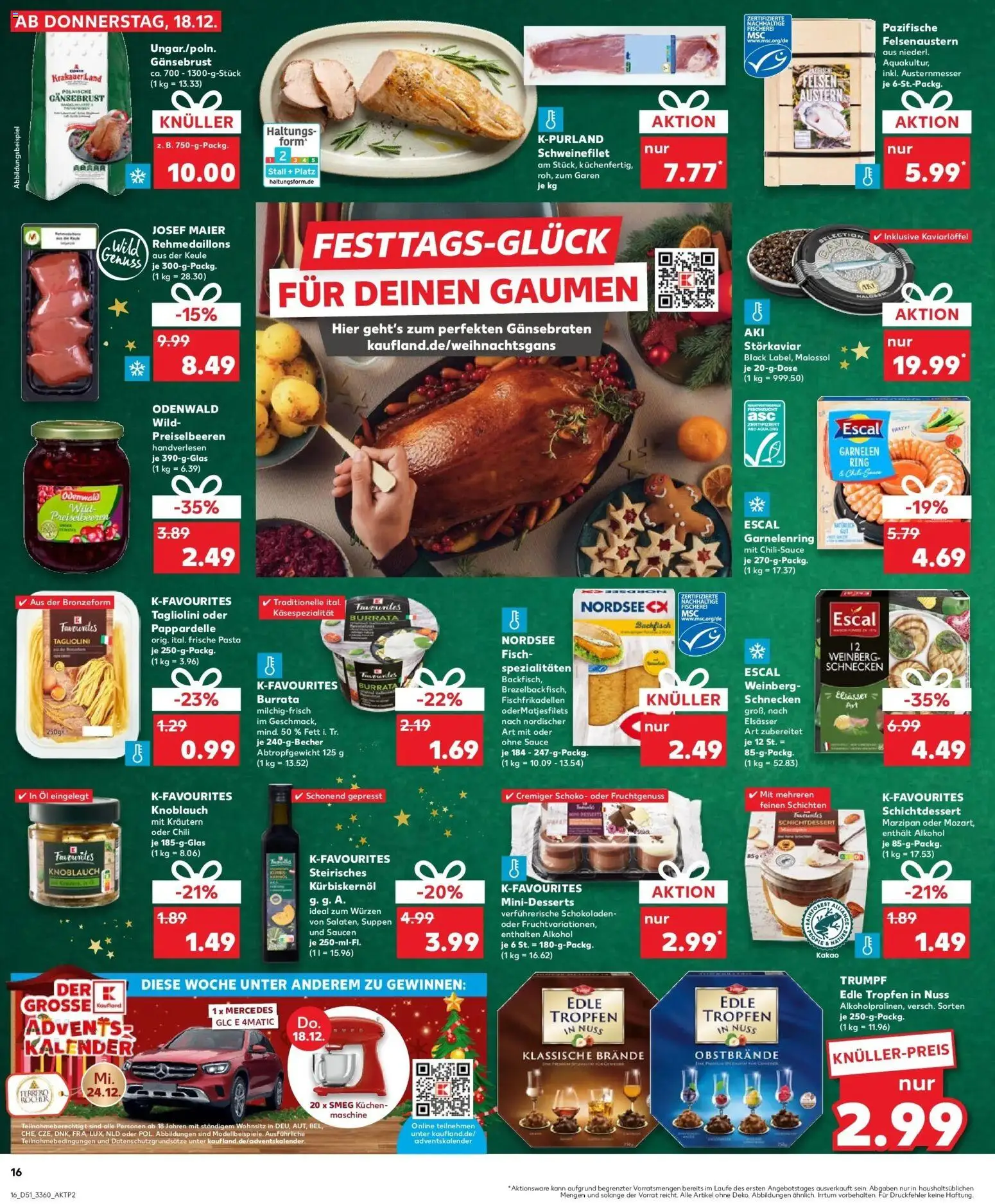 Kaufland prospekt Berlin	 – gültig ab 22.12.2025 | Seite: 16 | Produkte: Garnelen, Schweinefilet, Burrata, Knoblauch
