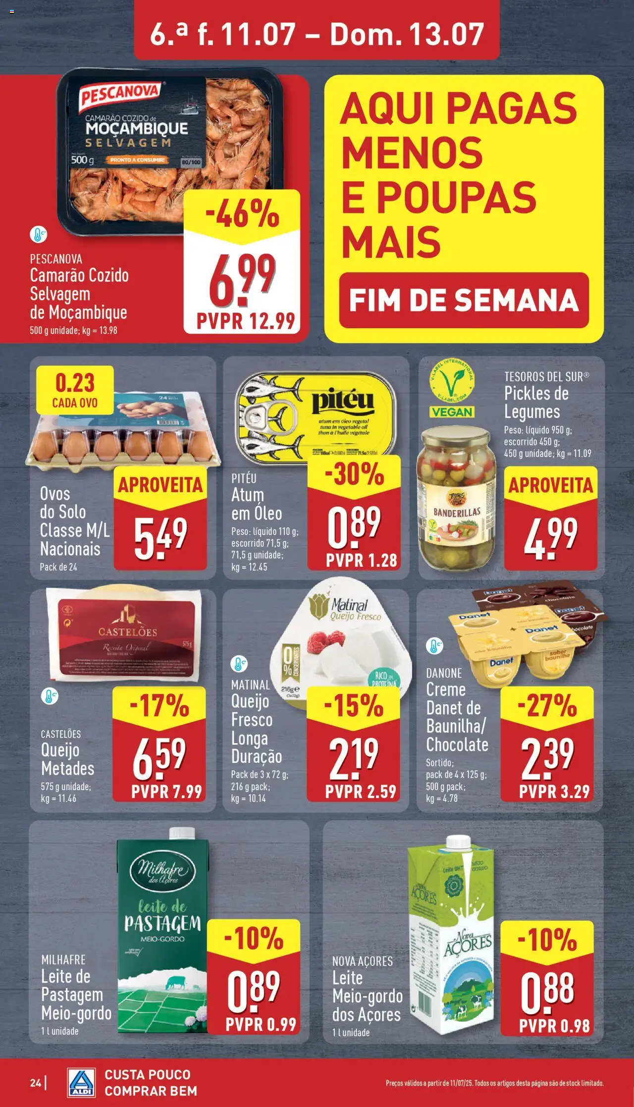 Aldi folheto │ válido de 07.07.2025 | Página: 24 | Produtos: Leite, Óleo, Chocolate, Proteina