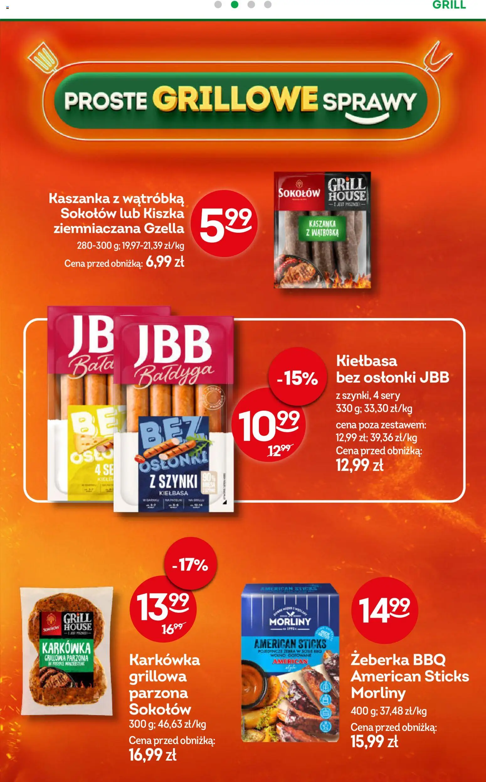 Żabka gazetka od 22.04.2026 | Strona: 13 | Produkty: Kiełbasa, Karkówka, Grill, Sery