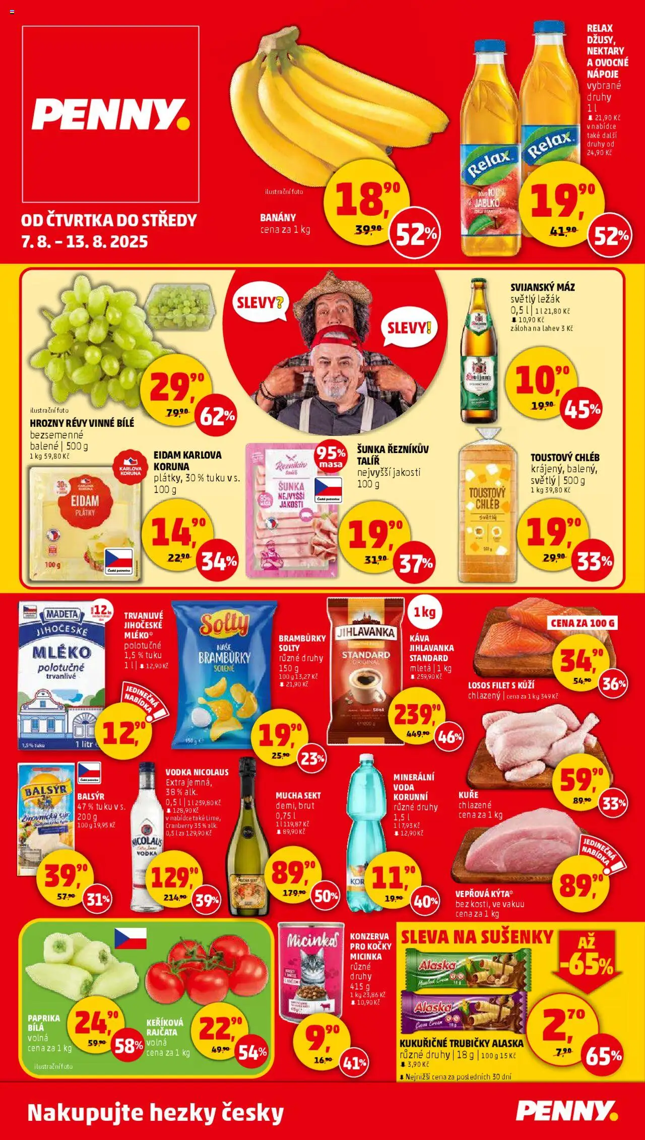 Penny Market leták - Čtvrtečník od 07.08.2025 | Strana: 1 | Produkty: Losos Filet, Losos, Talíř, Paprika bílá