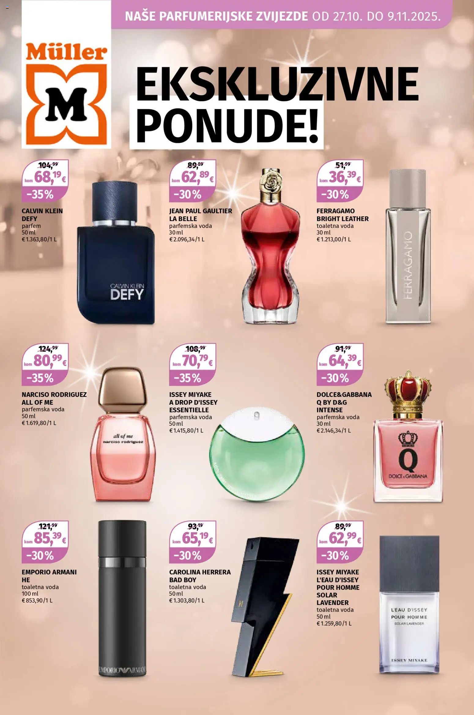 Müller katalog | vrijedi od 27.10.2025 | Stranica: 1 | Proizvodi: Parfem, Voda