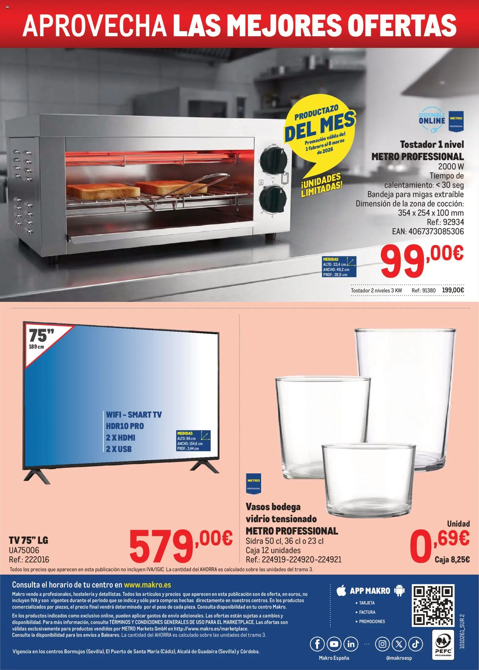 Makro - Precios Sur II │ válido desde el 02.02.2026 | Página: 32 | Productos: Vasos, USB, Peso, Bandeja
