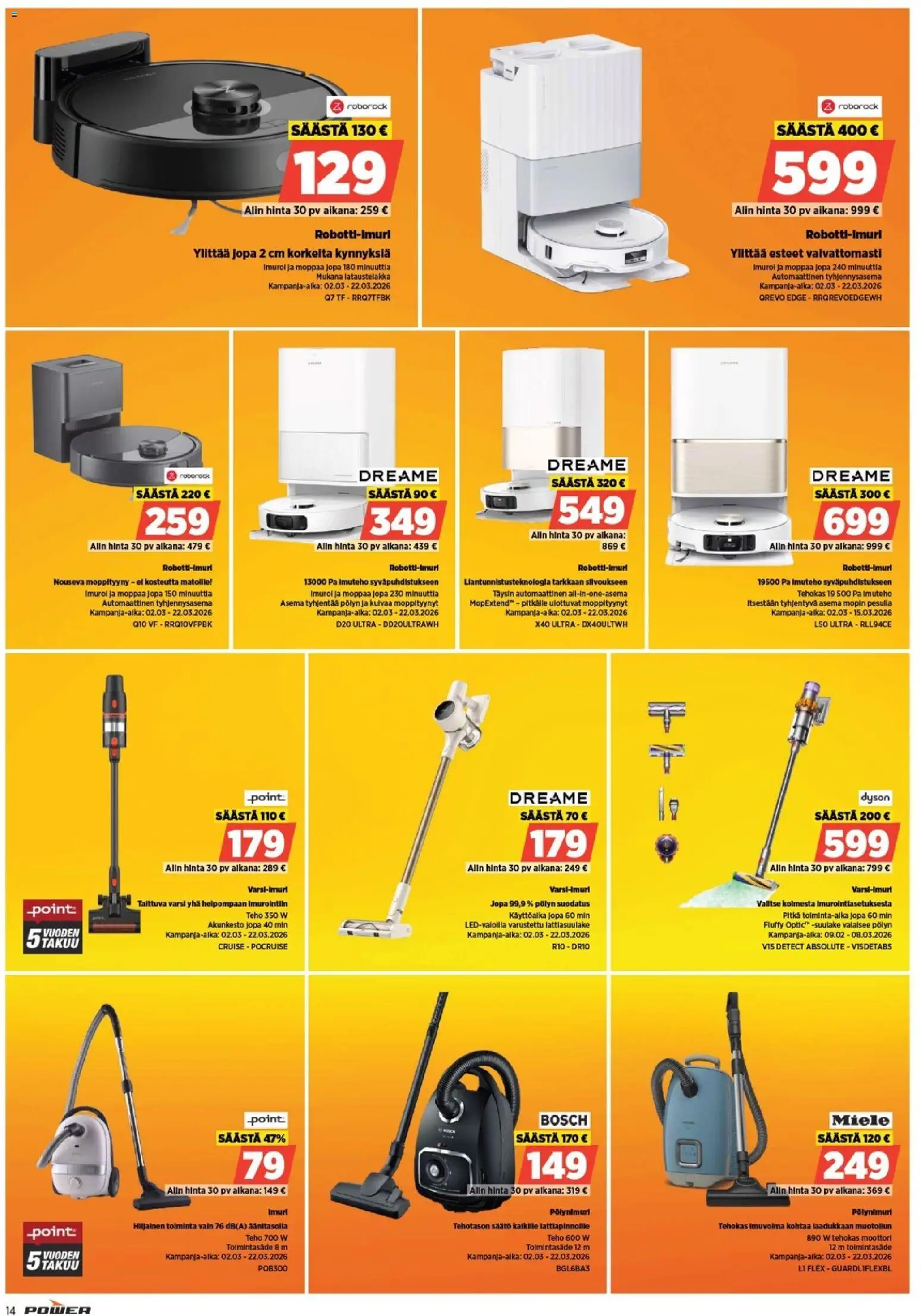 Power tarjoukset – voimassa 08.03.2026 alkaen | Sivu: 16 | Tuotteet: Imuri