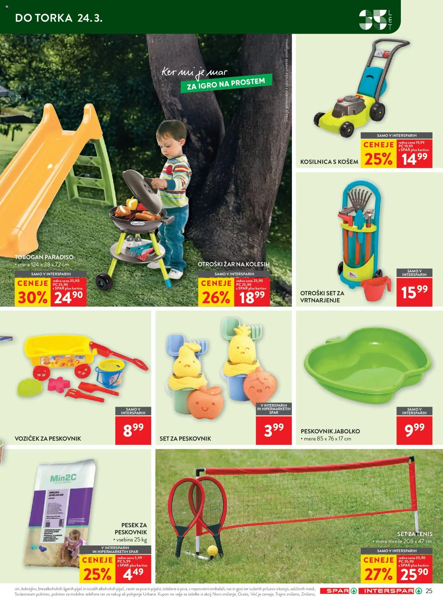 Novi Spar katalog ponudbe – veljaven od 11.03.2026 | Stran: 33 | Izdelki: Zar, Kosilnica, Tobogan, Peskovnik