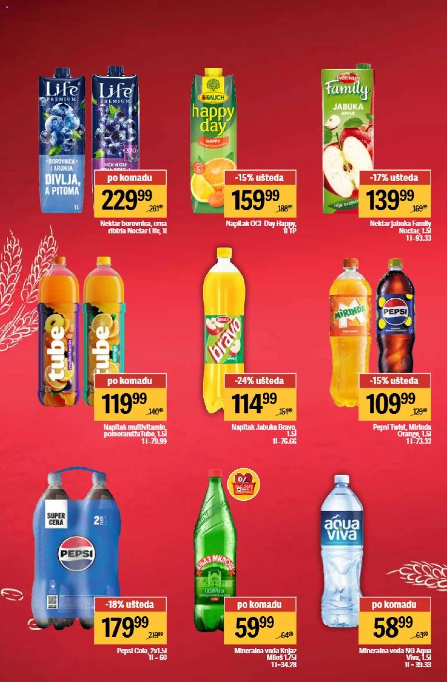 Maxi katalog - važi od 27.04.2026 | Strana: 14 | Proizvode: Borovnica, Voda, Pomorandza, Pepsi