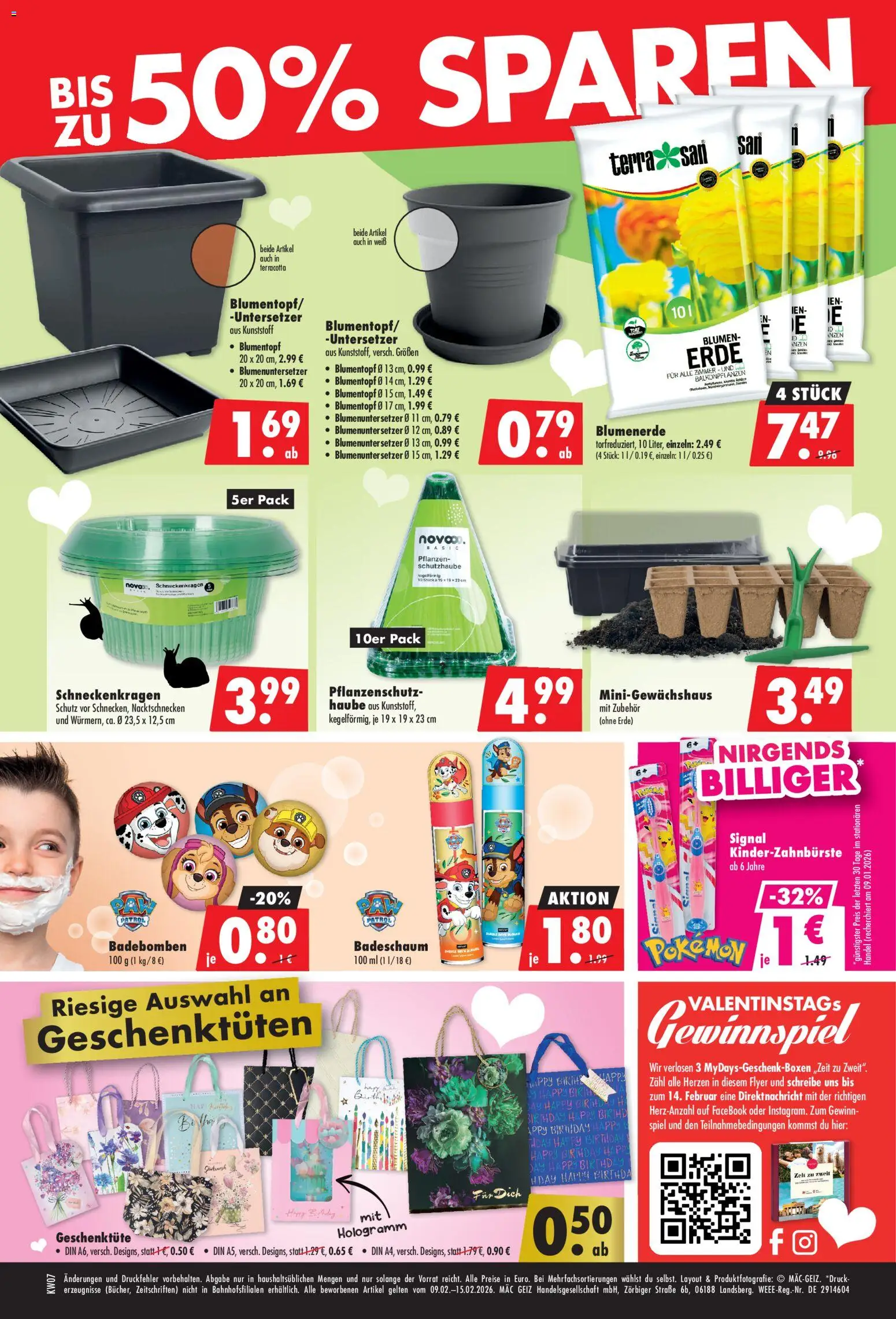Mäc Geiz Prospekt 	 – gültig ab 09.02.2026 | Seite: 2 | Produkte: Spiel, Blumentopf, Blumen, Badeschaum
