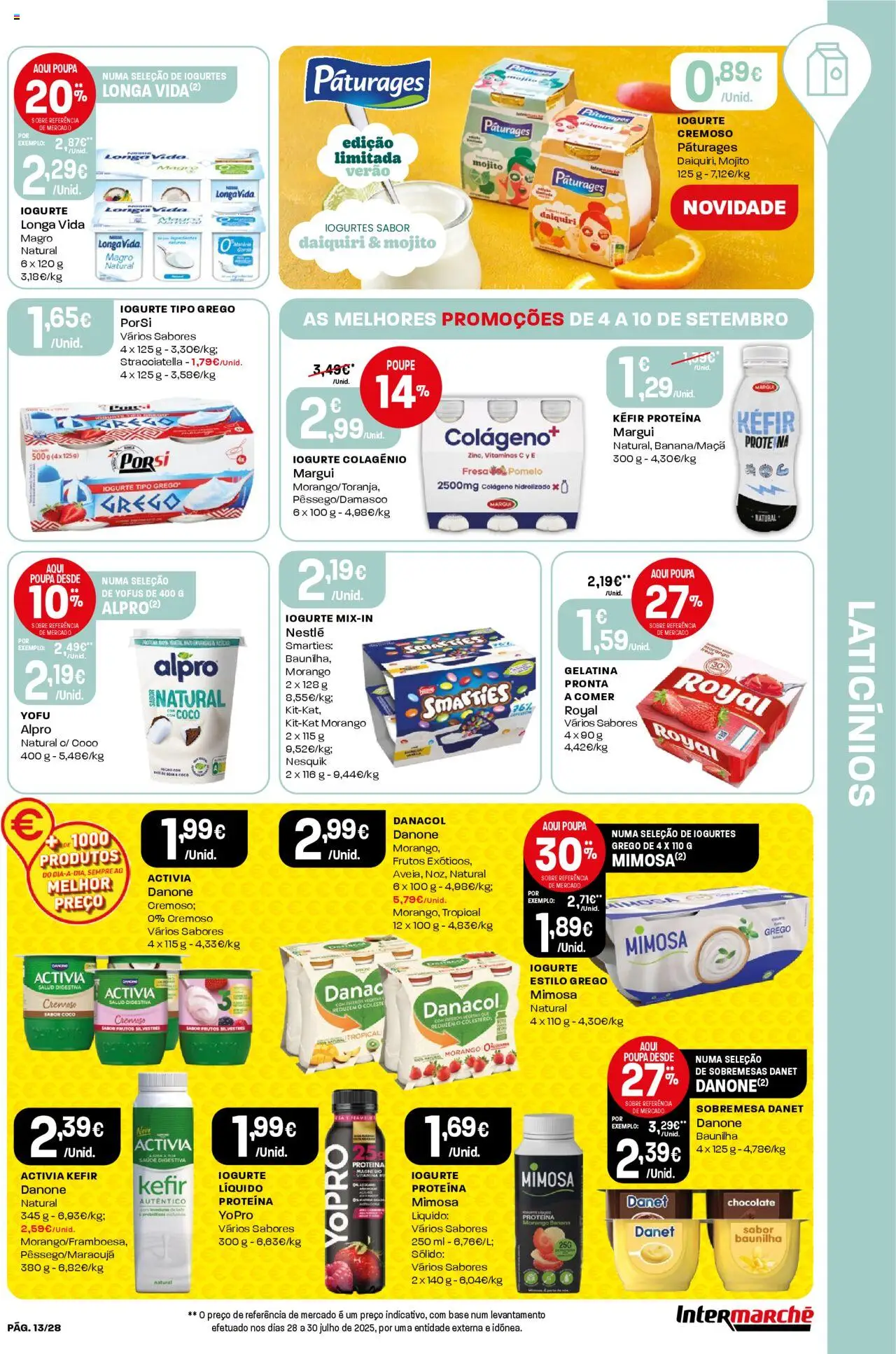 Intermarché folheto │ válido de 04.09.2025 | Página: 13 | Produtos: Gelatina, Iogurtes, Nestlé, Chocolate