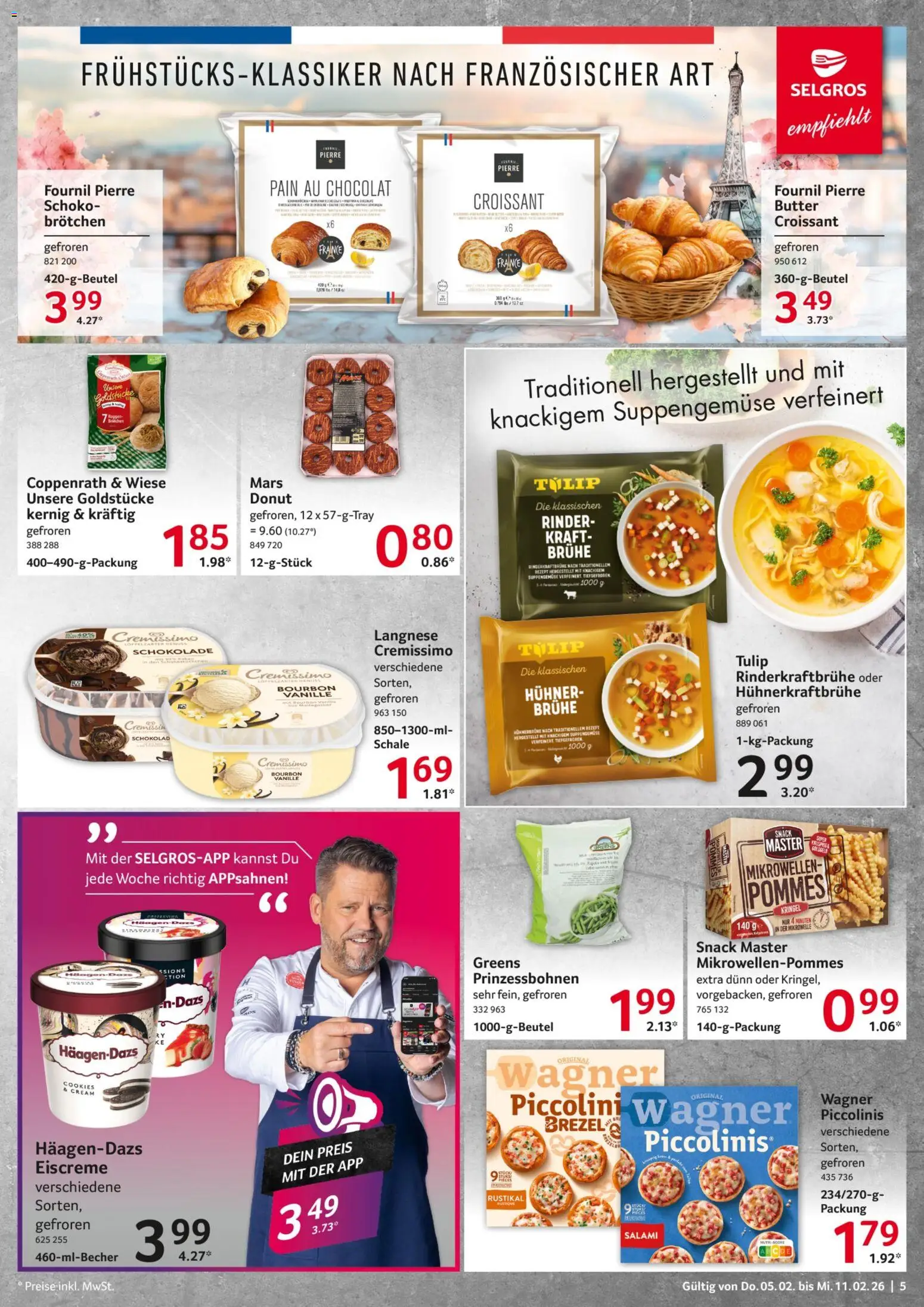 Selgros Prospekt 	 – gültig ab 05.02.2026 | Seite: 5 | Produkte: Cremissimo, Schokolade, Croissant, Piccolinis