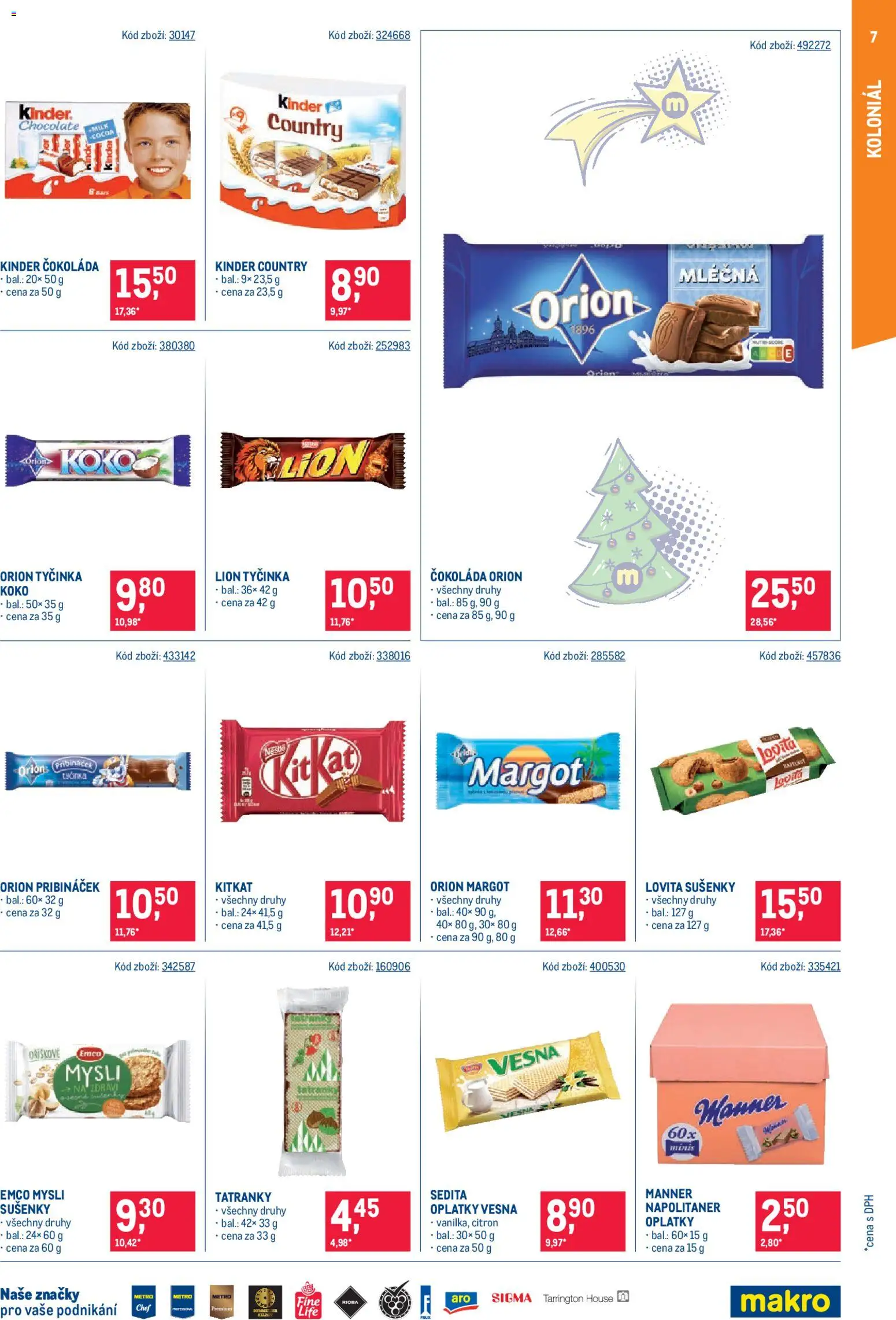Makro leták - Maloobchod od 03.12.2025 | Strana: 7 | Produkty: Čokoláda, Mysli, Kinder, Sušenky