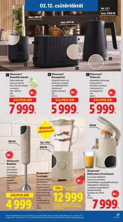 Lidl Akciós újság - amely érvényes a következő dátumtól: 12.02.2026 | Oldal: 27 | Termékek: Botmixer, Vízforraló, Játékok, Smoothie