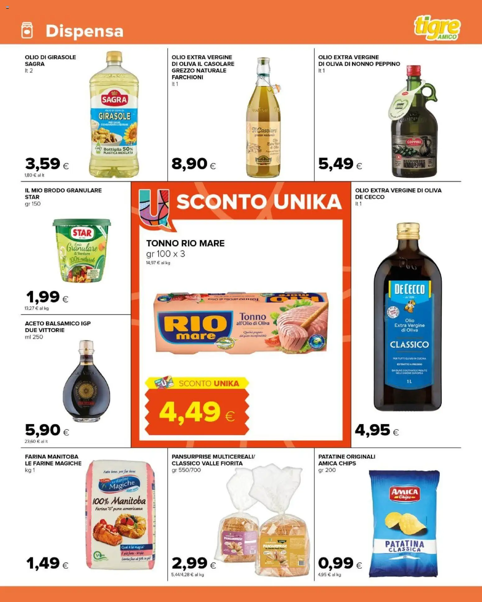 Volantino Tigre del 15.12.2025 | Pagina: 13 | Prodotti: Farina, Olio extra vergine, Olio di girasole, Bottiglia