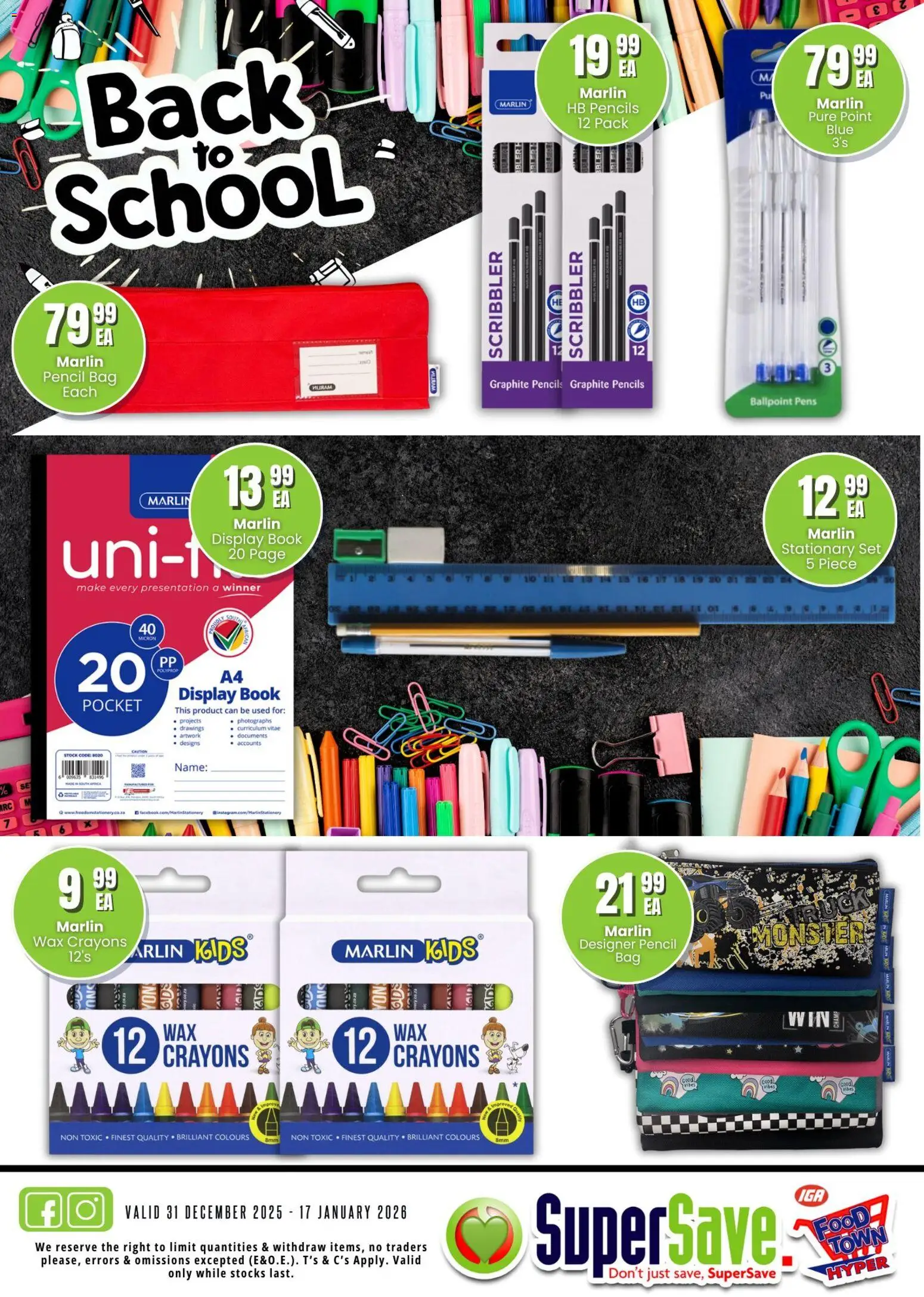 New Super Save catalogue – valid from 31.12.2025 | Page: 25 | Products: Pencil, Bag, Wax, Stock