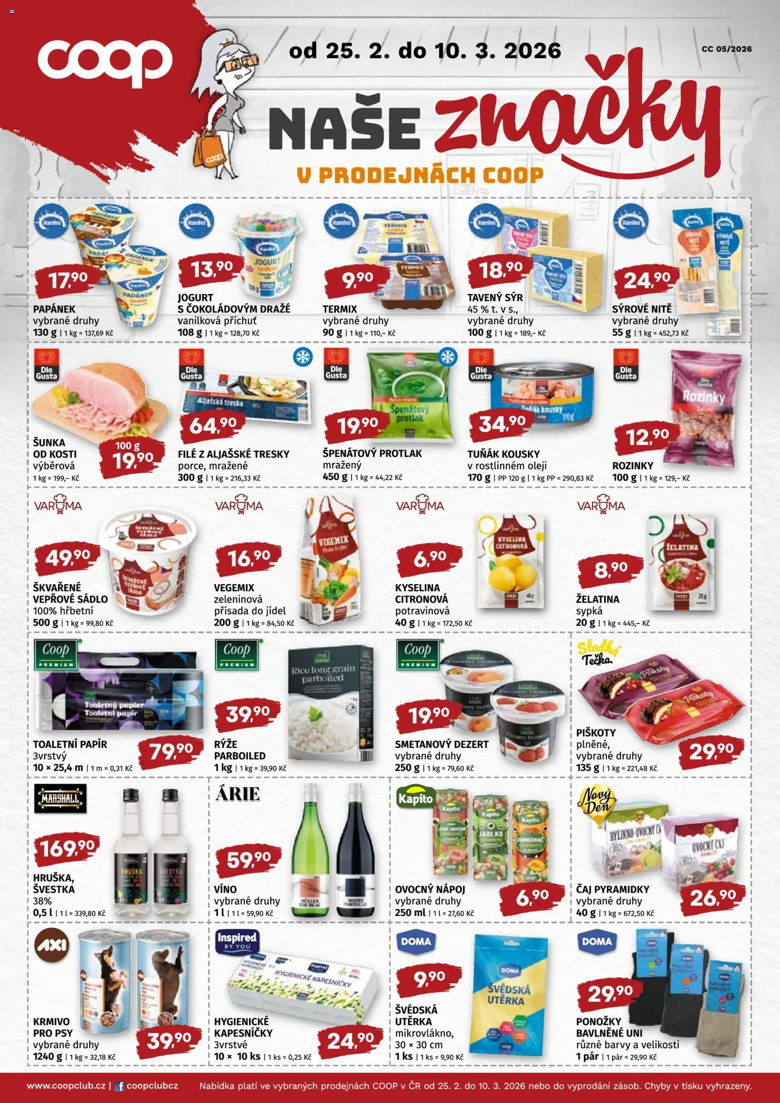 Coop leták - Středočeský region od 25.02.2026 | Strana: 4 | Produkty: Šunka, Piškoty, File, Utěrka