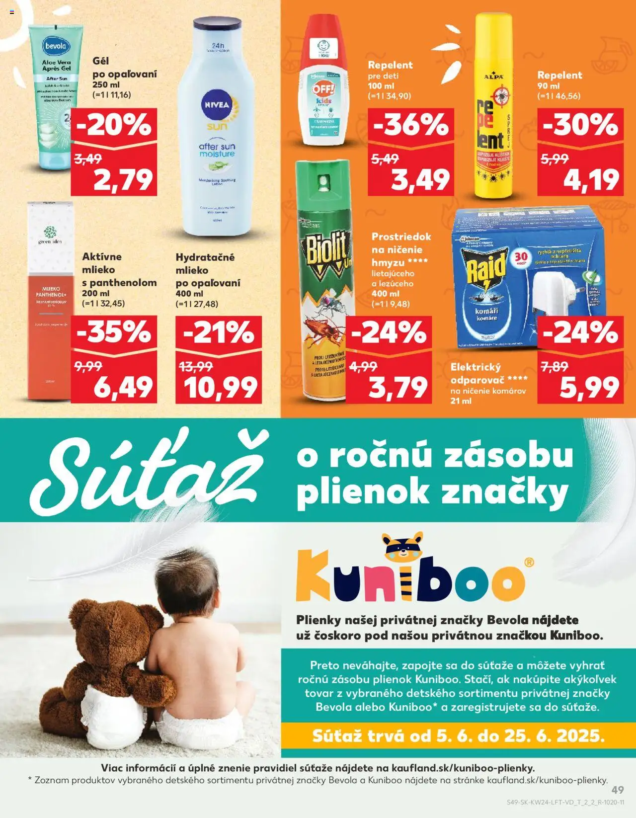 Kaufland Bratislava-Rača │ platný od 12.06.2025 | Strana: 49 | Produkty: Mlieko, Nivea, Raid, Plienky