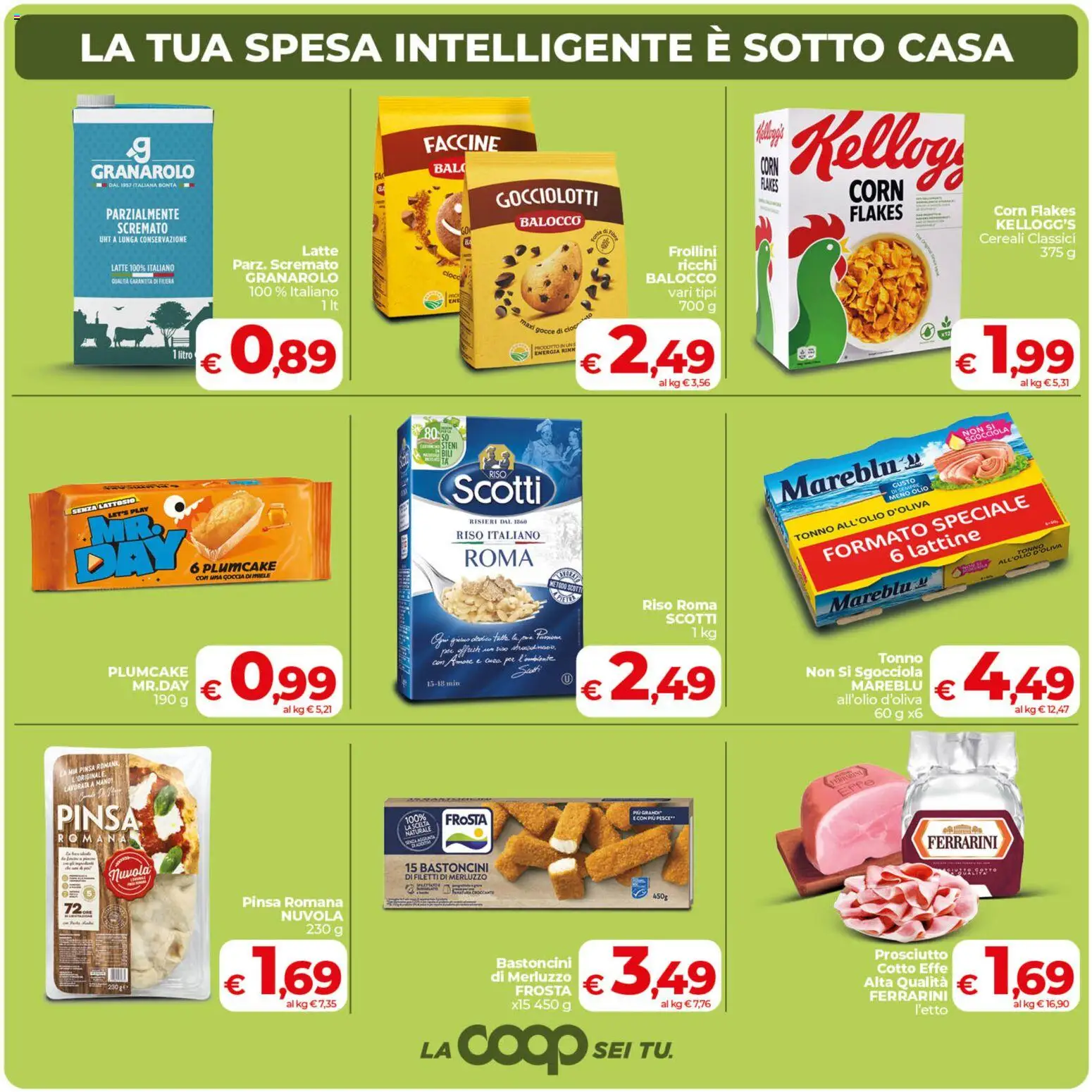 Volantino COOP del 24.02.2026 | Pagina: 2 | Prodotti: Merluzzo, Cereali, Latte, Frollini