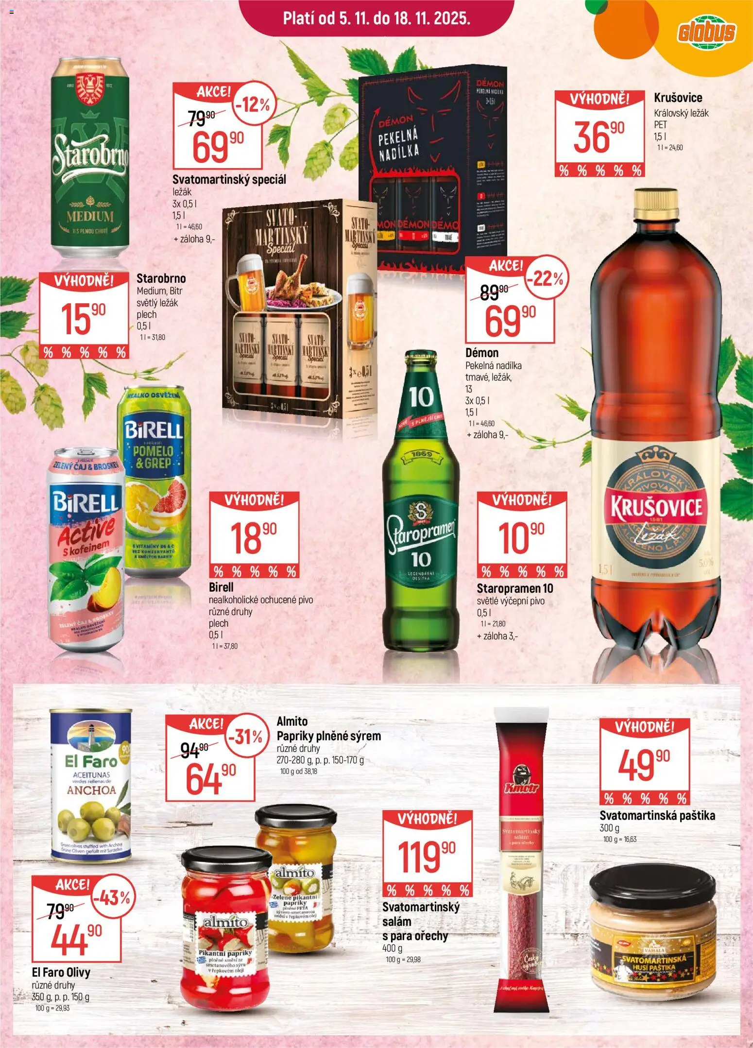 Globus leták - Brno od 05.11.2025 | Strana: 10 | Produkty: Pivo, Zelený čaj, Grep, Plech
